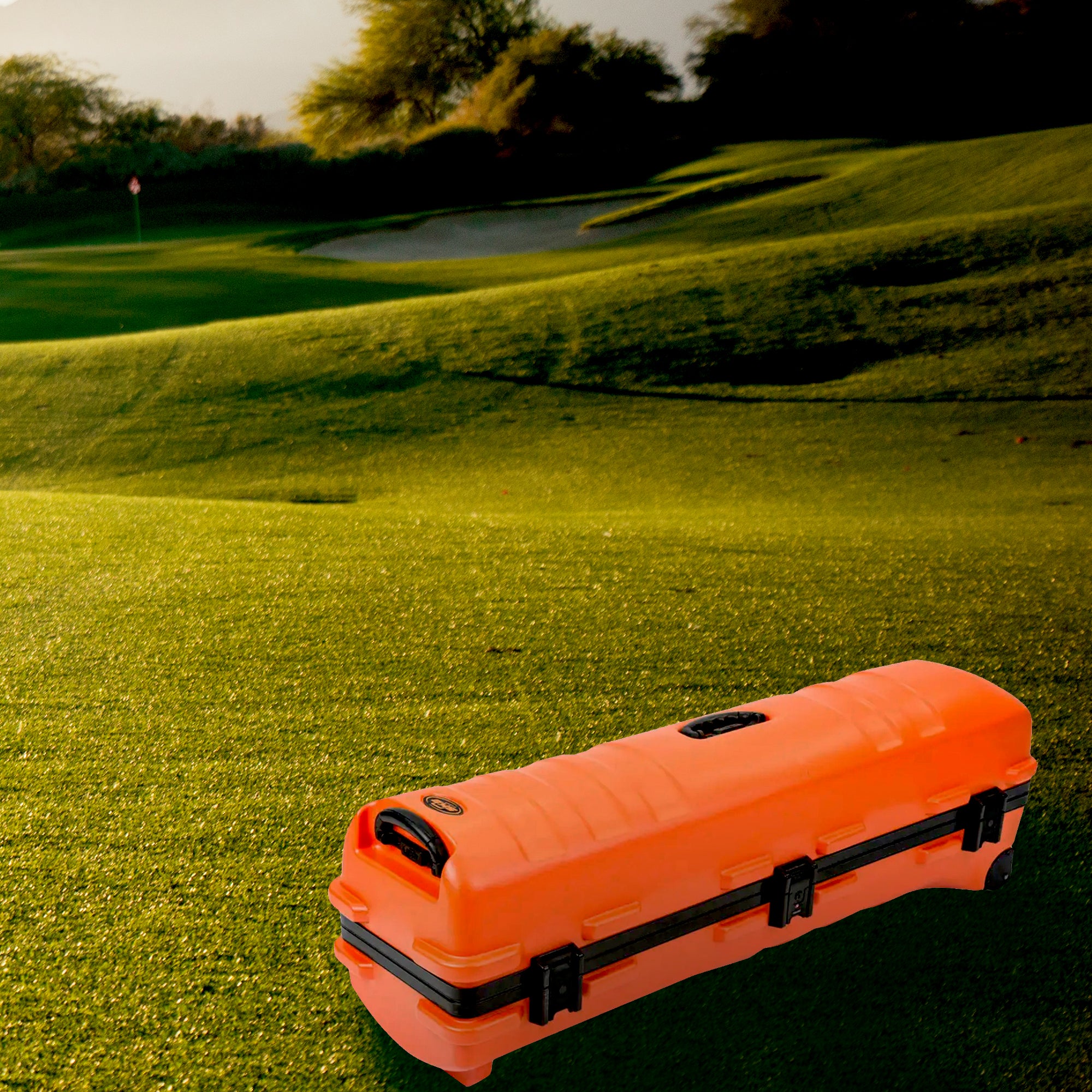 SKB Cases ATA Staff Pro XL Hard Plastic Storage Cart Golf Travel Case, Orange - Smart-nests