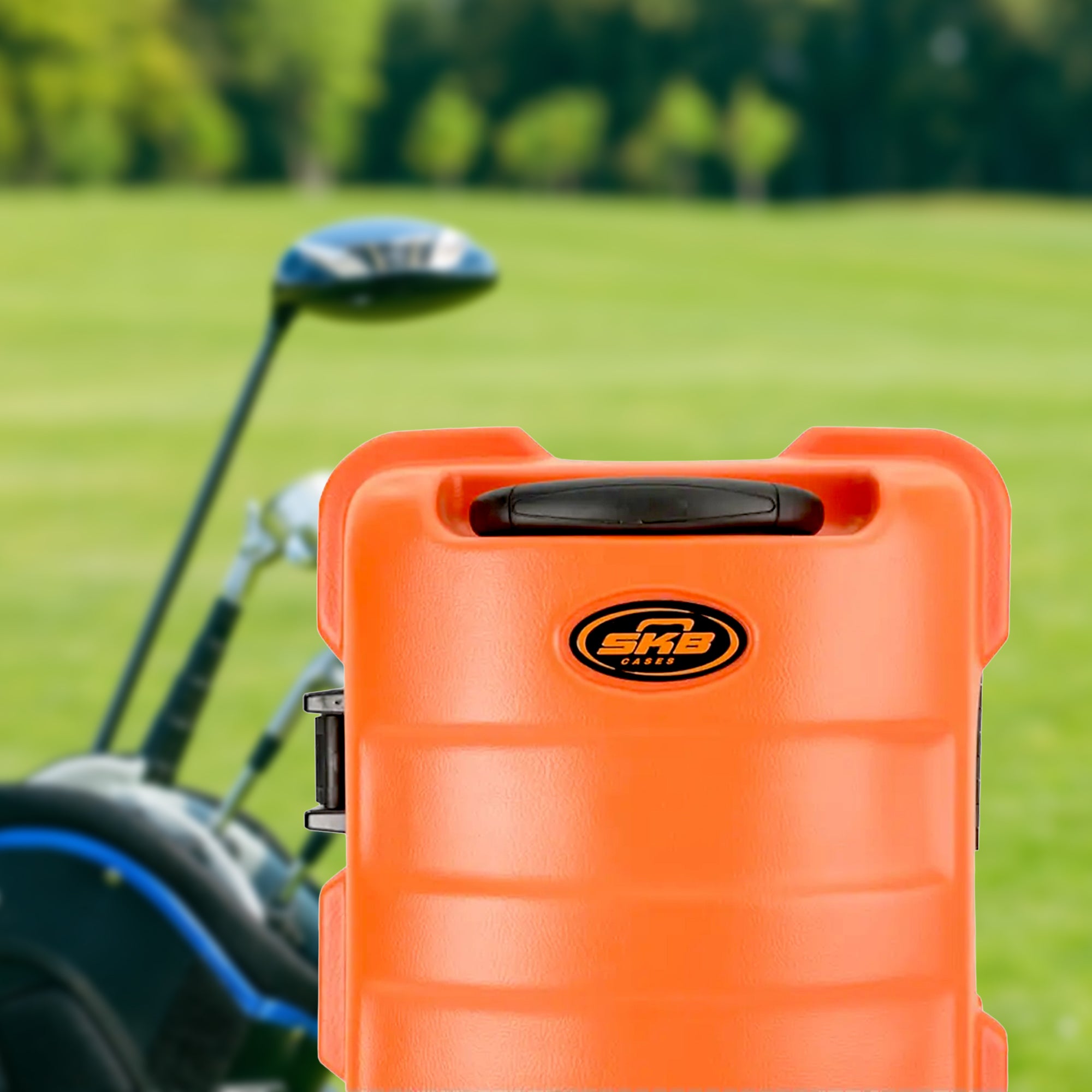SKB Cases ATA Staff Pro XL Hard Plastic Storage Cart Golf Travel Case, Orange - Smart-nests