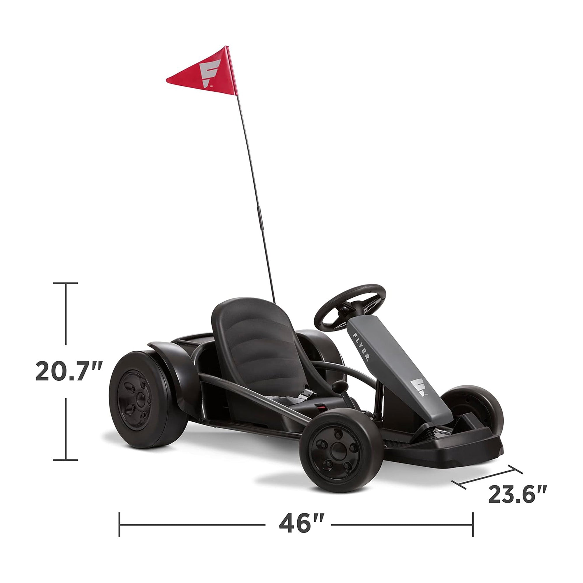Radio Flyer 36V Battery-Powered Kids Electric Go-Kart, Grey - Smart-nests