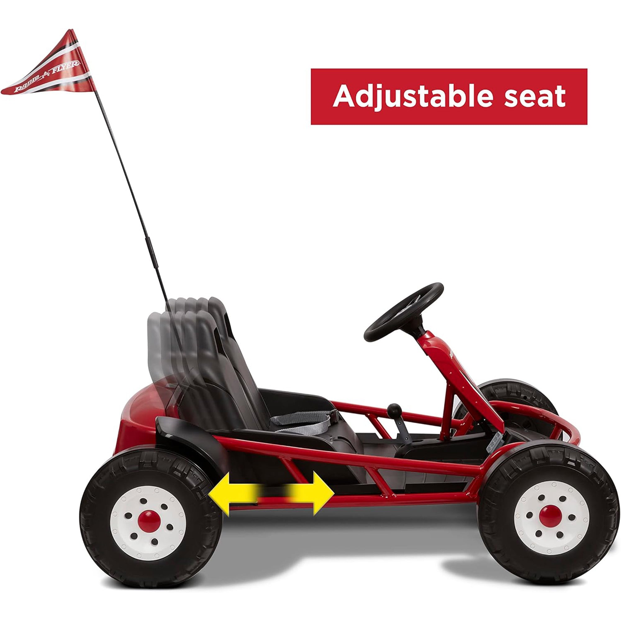 Radio Flyer Ultimate 24 Volt Electric Go-Kart for Kids Ages 3-8, 2-Seater, Red - Smart-nests