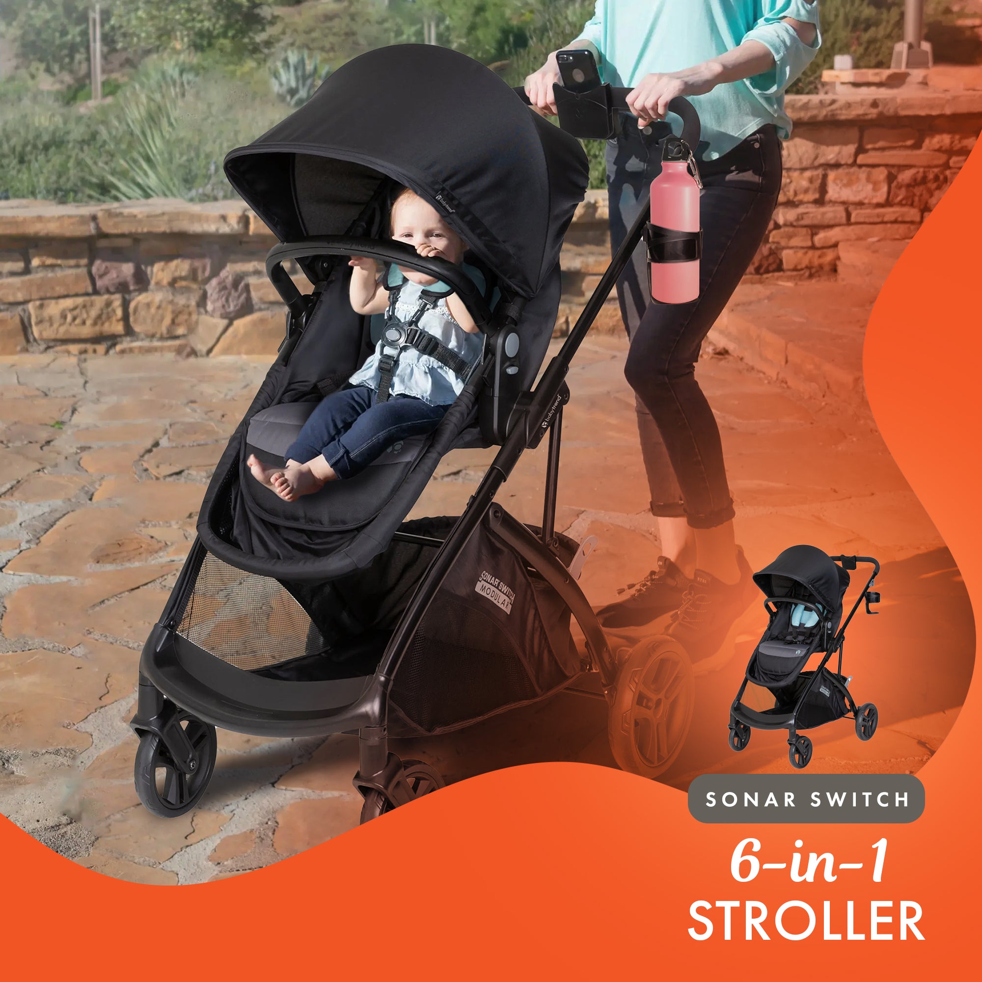 Baby Trend Modular Stroller Sonar Switch with Ally Infant Car Seat, Desert Blue - Smart-nests