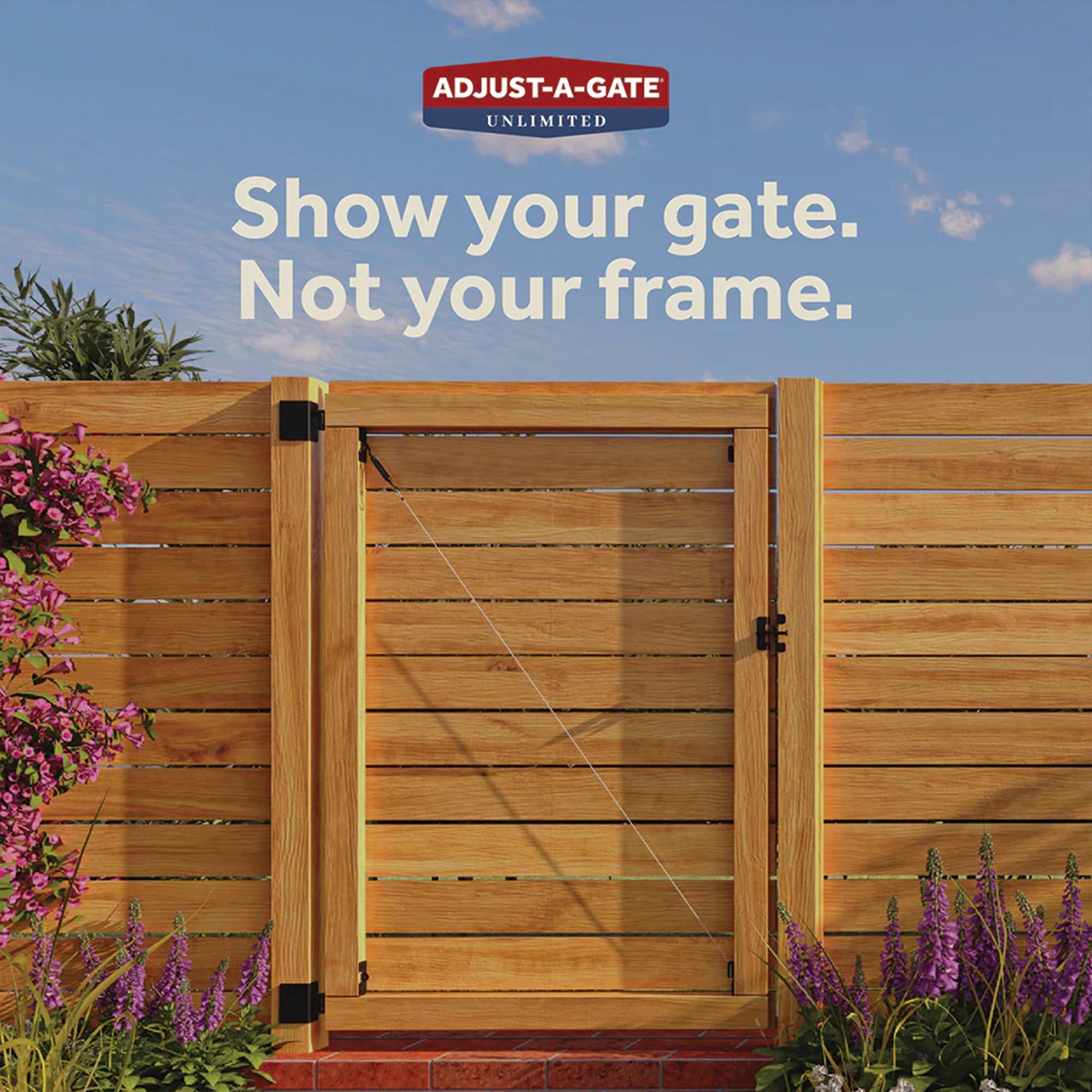Adjust-A-Gate Unlimited Frameless Anti-Sag Gate Kit, Fits Openings Up to 72"x84" - Smart-nests