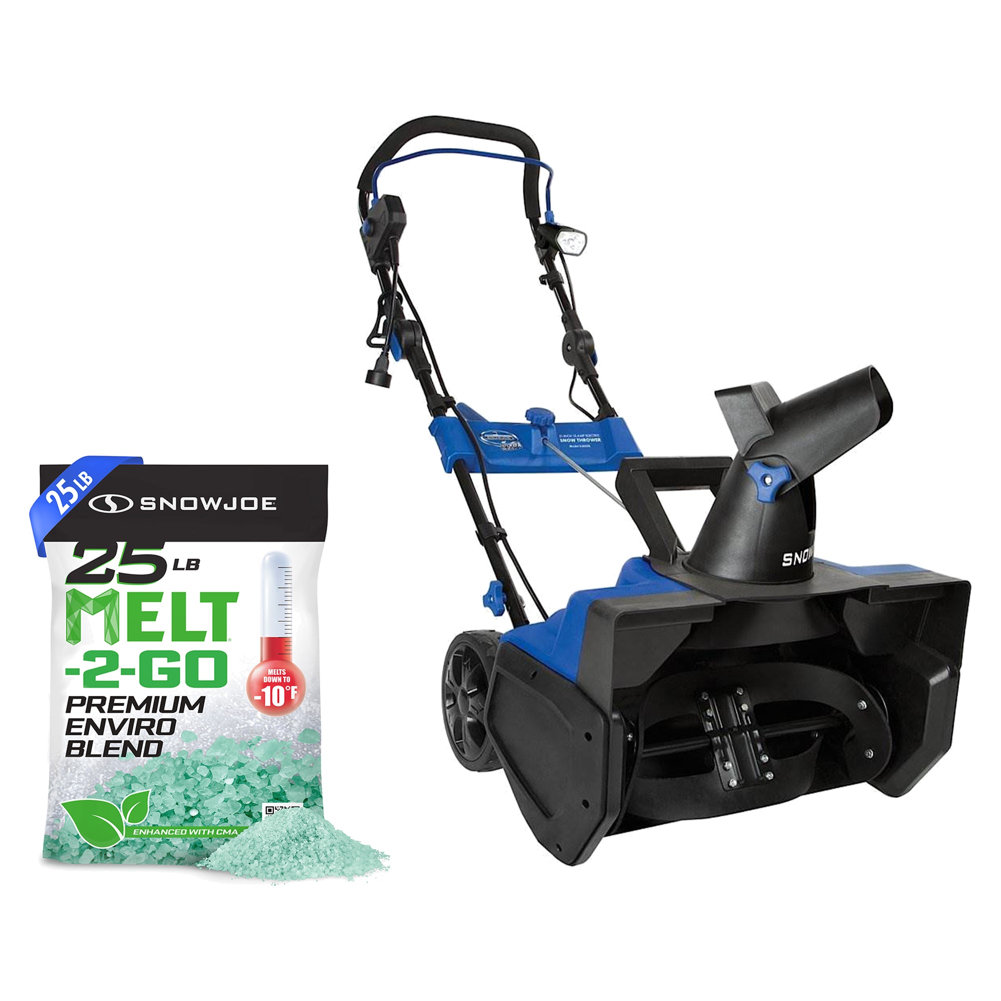 Snow Joe Melt Enviro Snow Deicer with Electric Snow Thrower with 2 Blade Auger - Smart-nests
