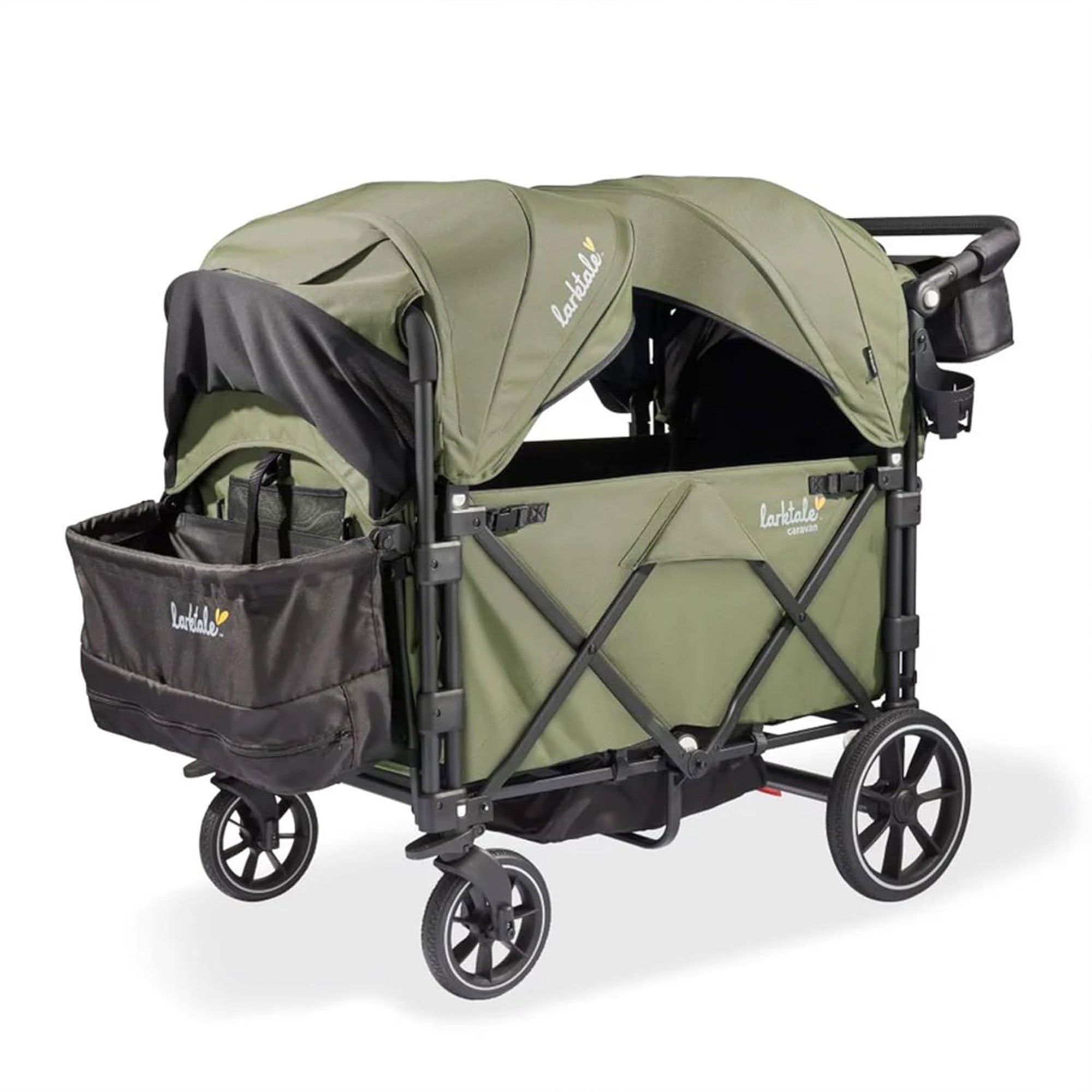 Larktale Caravan Quad Stroller, 4-Seater Wagon, 214 lb Capacity, Chelsea Green - Smart-nests