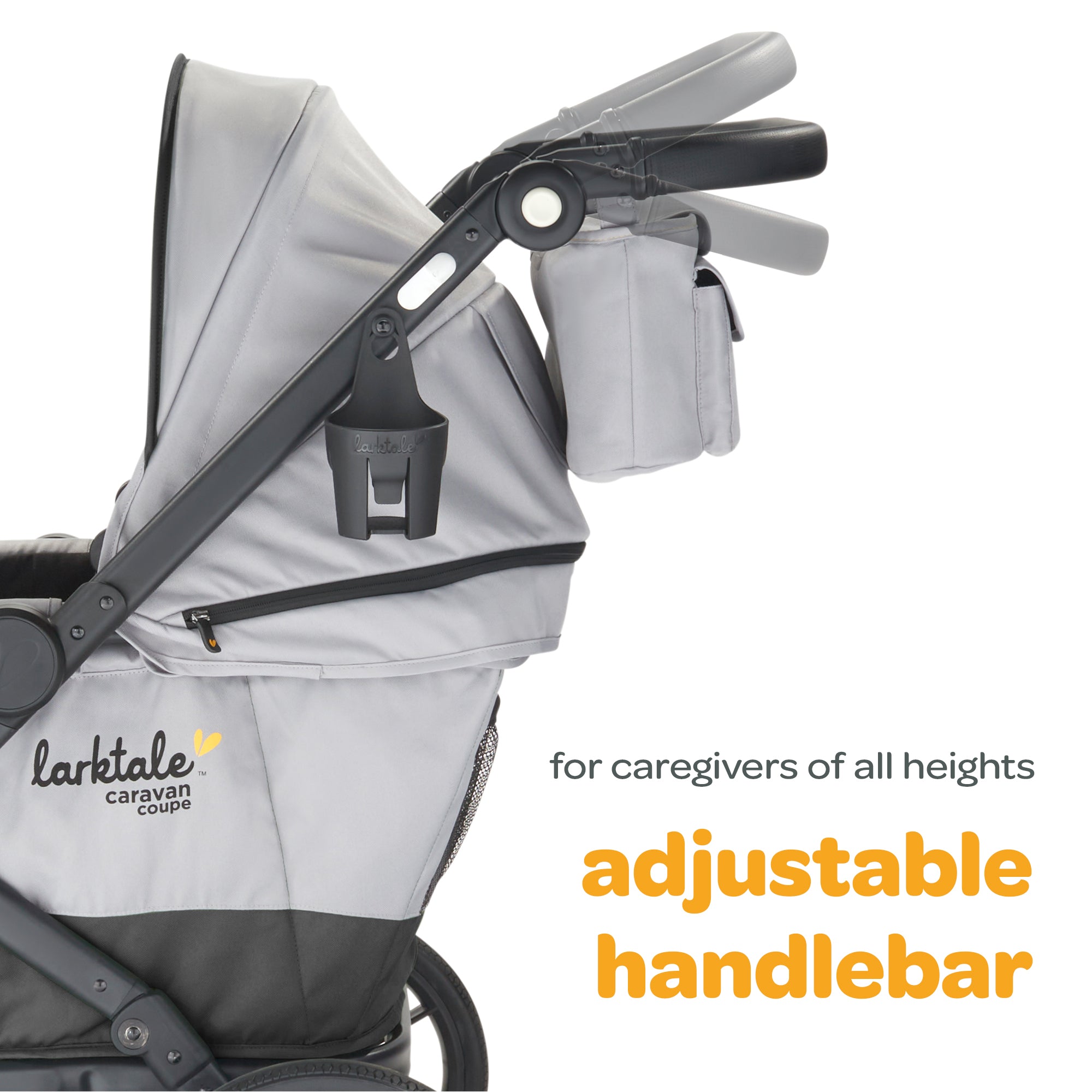 Larktale Caravan Coupe Quad Compact Stroller Reclining 4-Seat Wagon, Gray/Black - Smart-nests