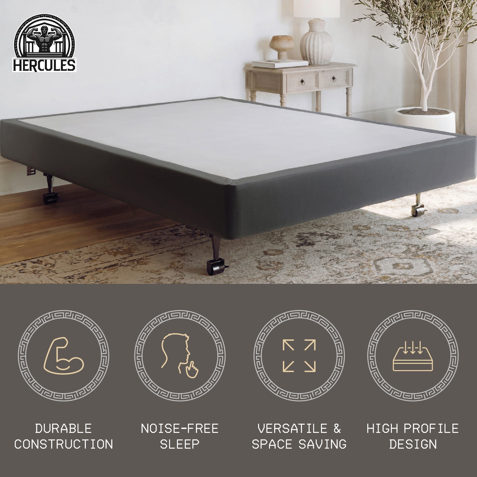 Hercules 8 in. High Profile Foundation Mattress Box Spring Replacement, Cali King - Smart-nests