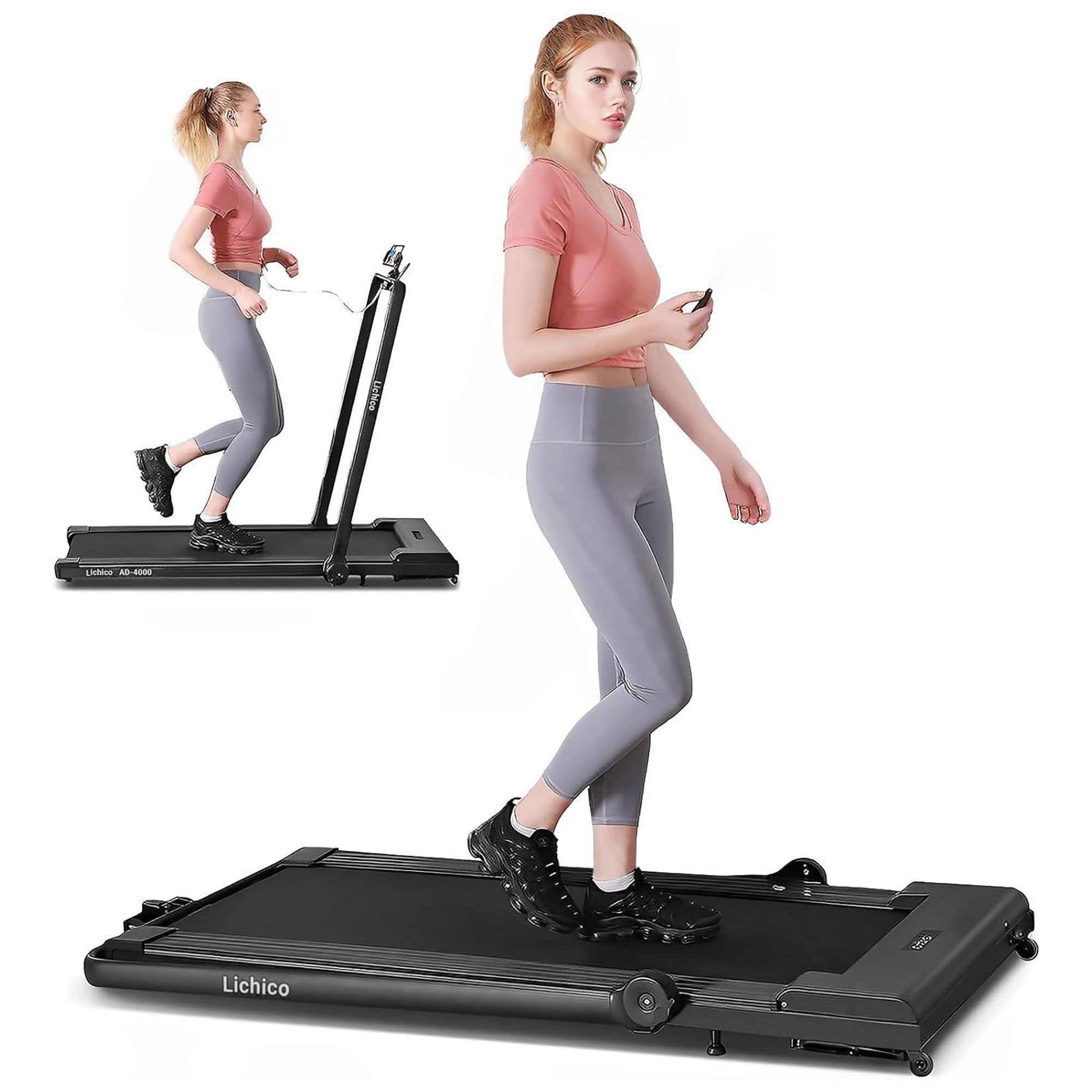 Lichico Walking Pad Under Desk Treadmill, Machine w/Remote Control (Open Box) - Smart-nests