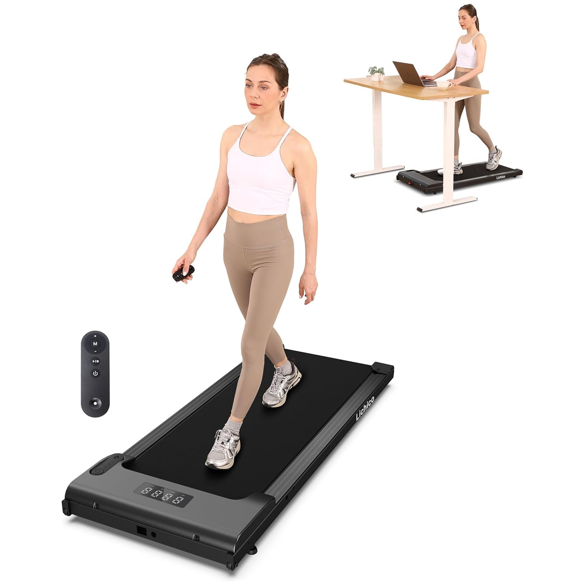 Lichico Walking Pad Treadmill, Portable Exercise Machine with Remote (Open Box) - Smart-nests