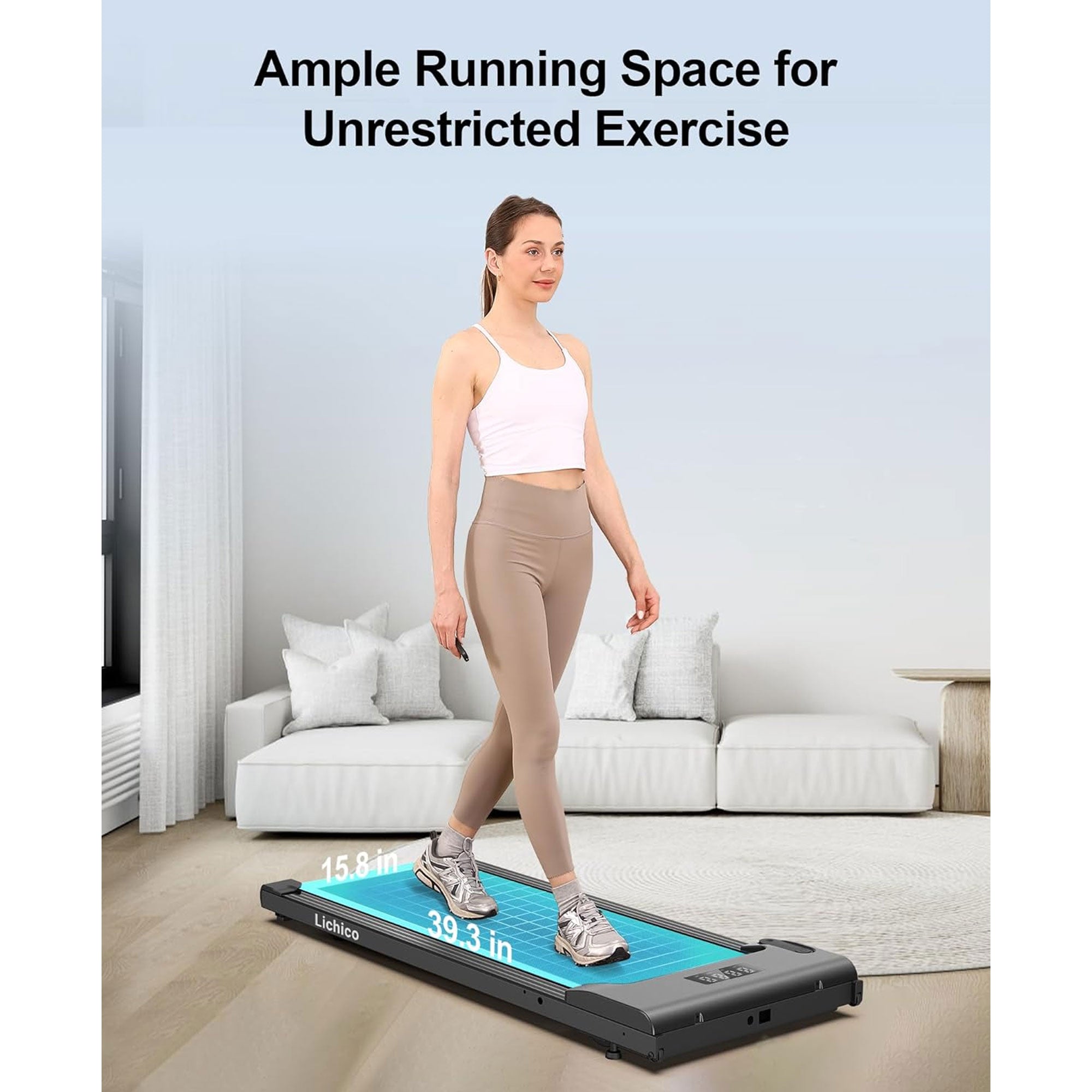 Lichico Walking Pad Treadmill, Portable Exercise Machine with Remote (Open Box) - Smart-nests