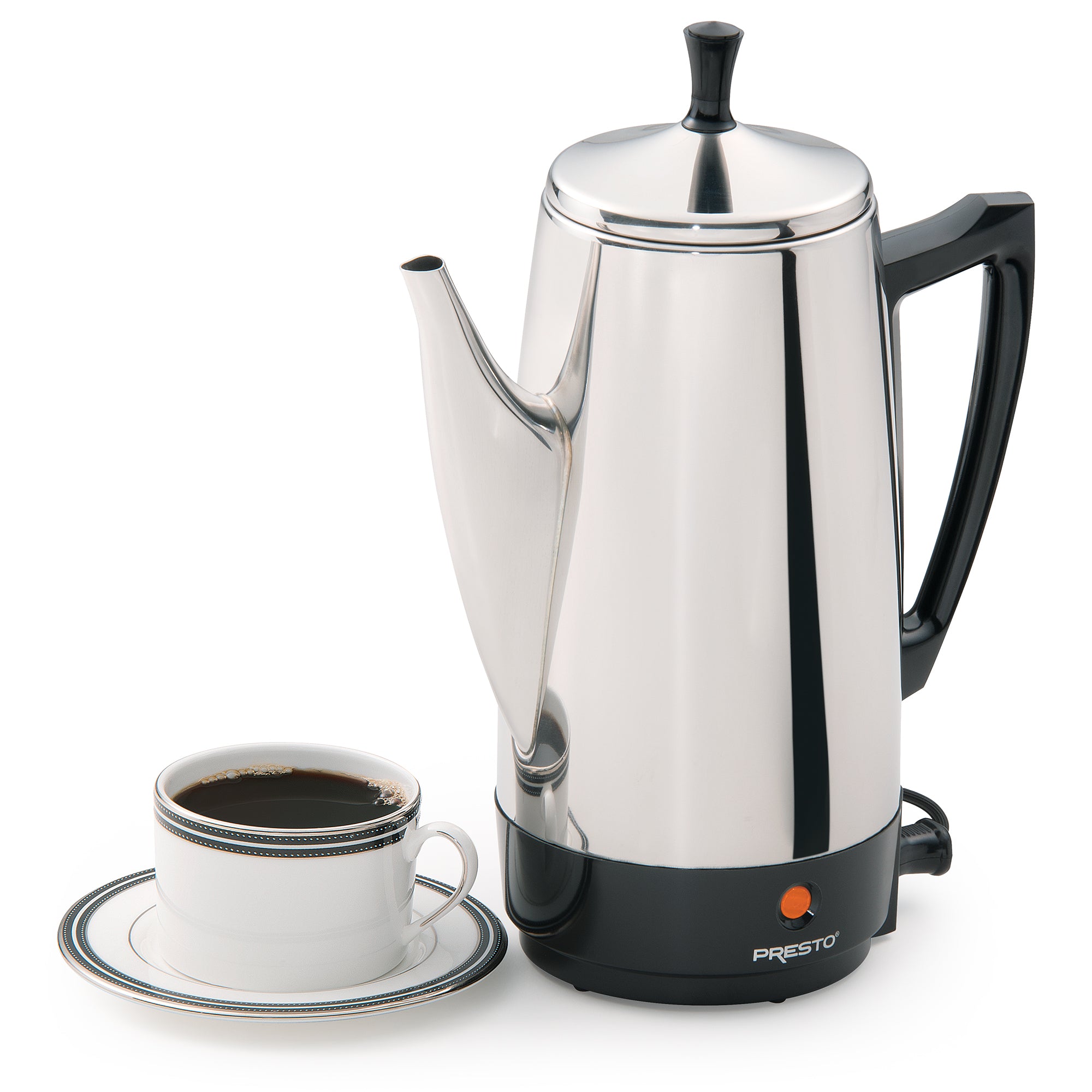 Presto Stainless Steel Coffee Maker, 12 Cup Robust Percolator Coffee, Silver - Smart-nests