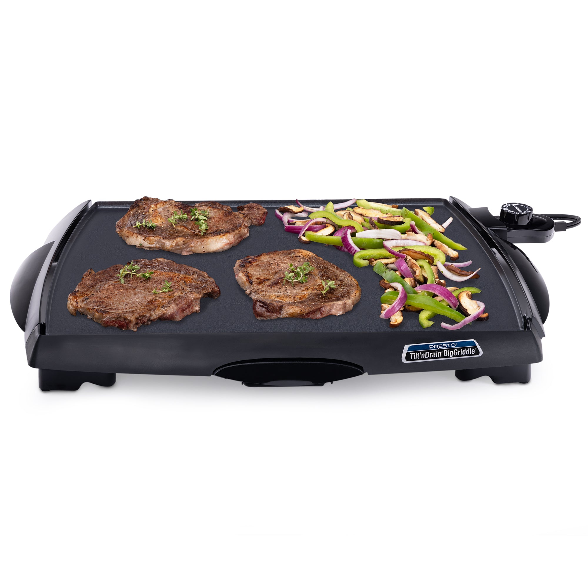 Presto Tilt 'n Drain Electric BigGriddle with Nonstick Ceramic Cooking Surface - Smart-nests