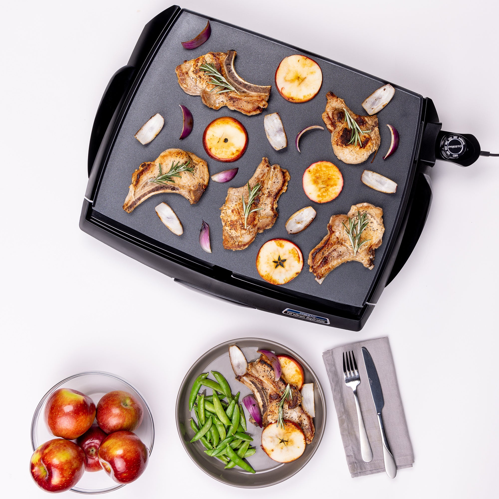 Presto Tilt 'n Drain Electric BigGriddle with Nonstick Ceramic Cooking Surface - Smart-nests