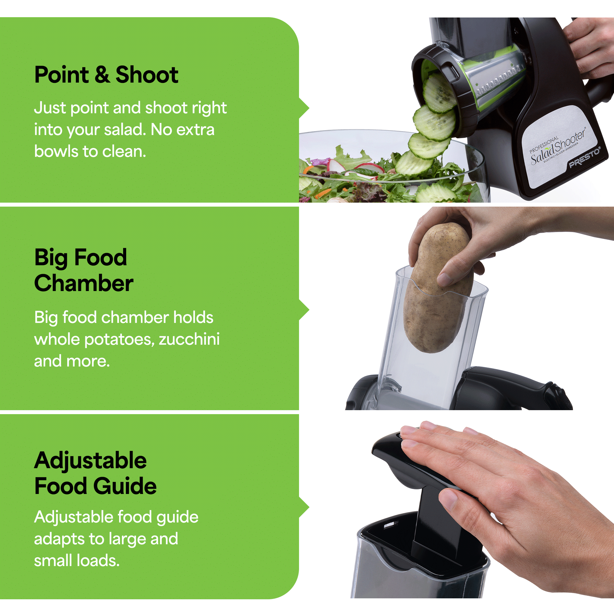 Presto Professional SaladShooter Electric Slicer, Shredder and Vegetable Grater