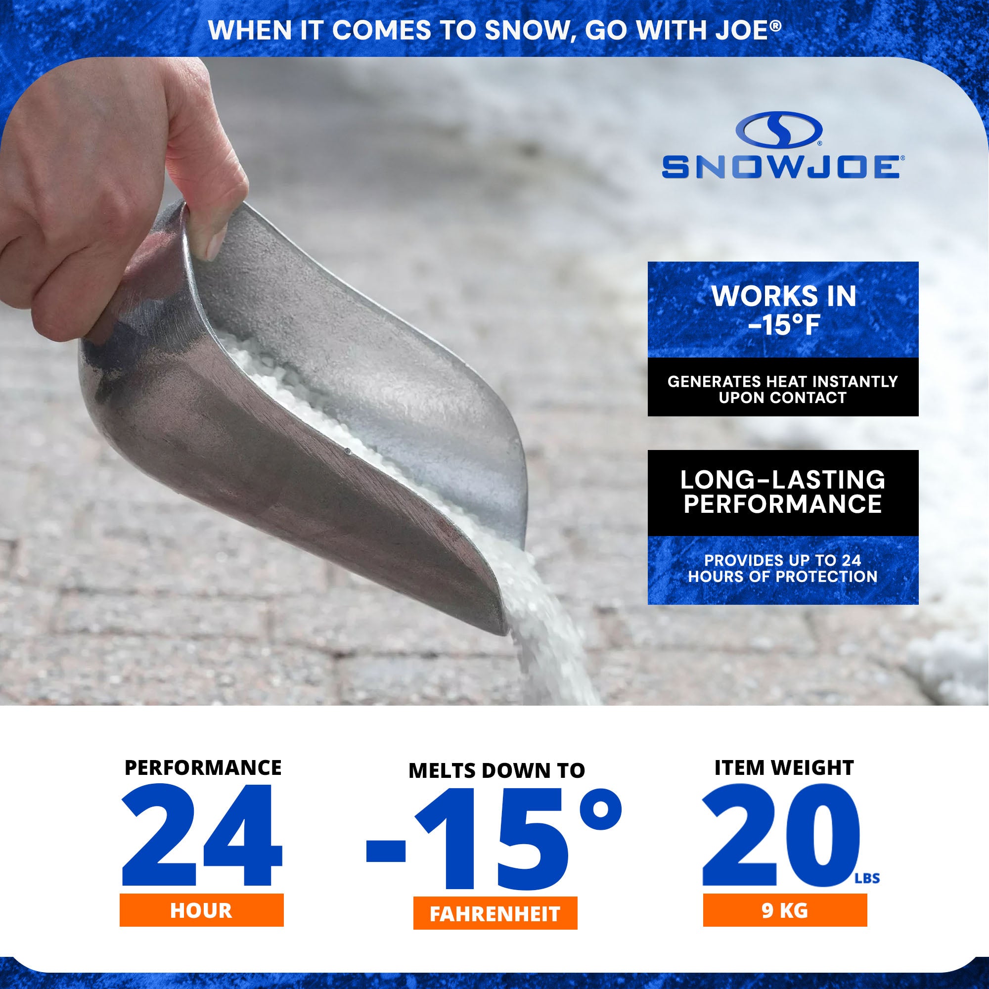 Snow Joe Calcium Chloride Ice Melt Blend Snow Removal, 20 Lbs, Blue, MELT20ESB - Smart-nests