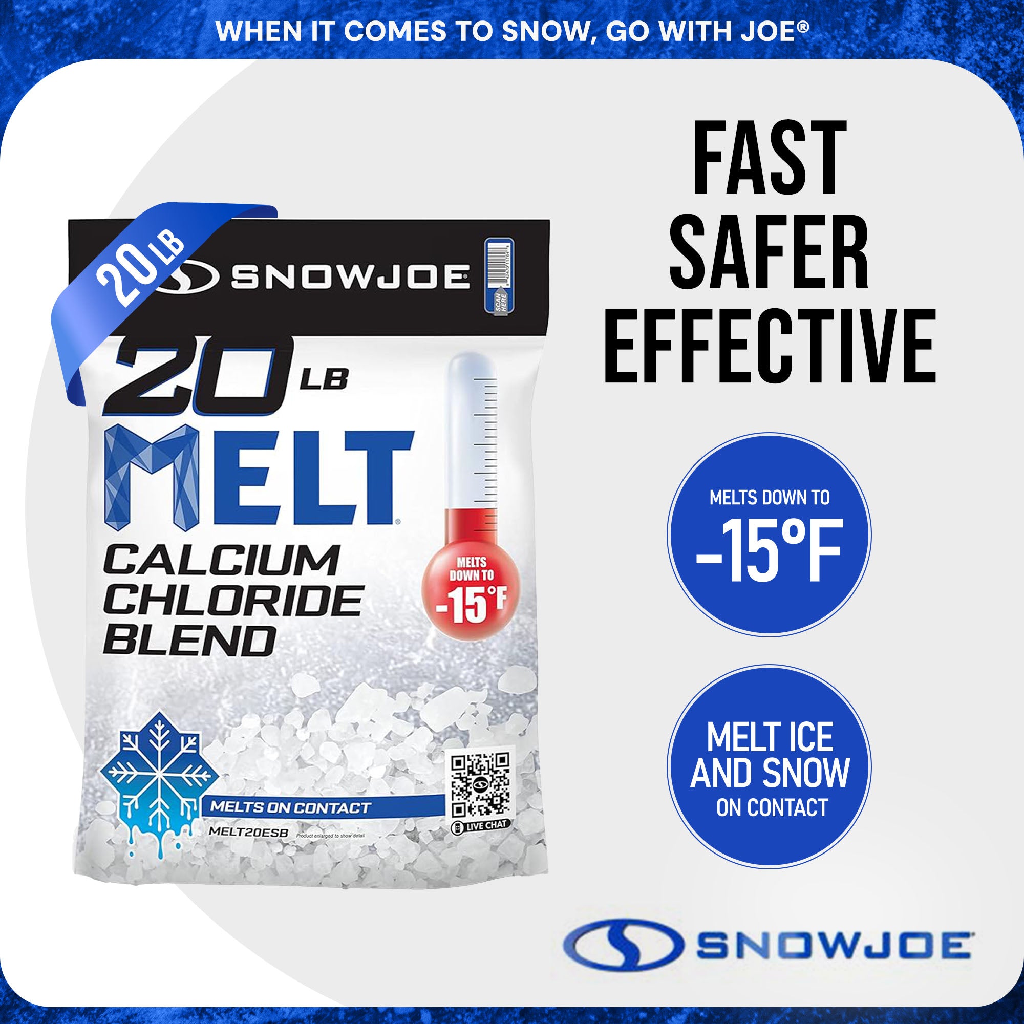 Snow Joe Calcium Chloride Ice Melt Blend Snow Removal, 20 Lbs, Blue, MELT20ESB - Smart-nests