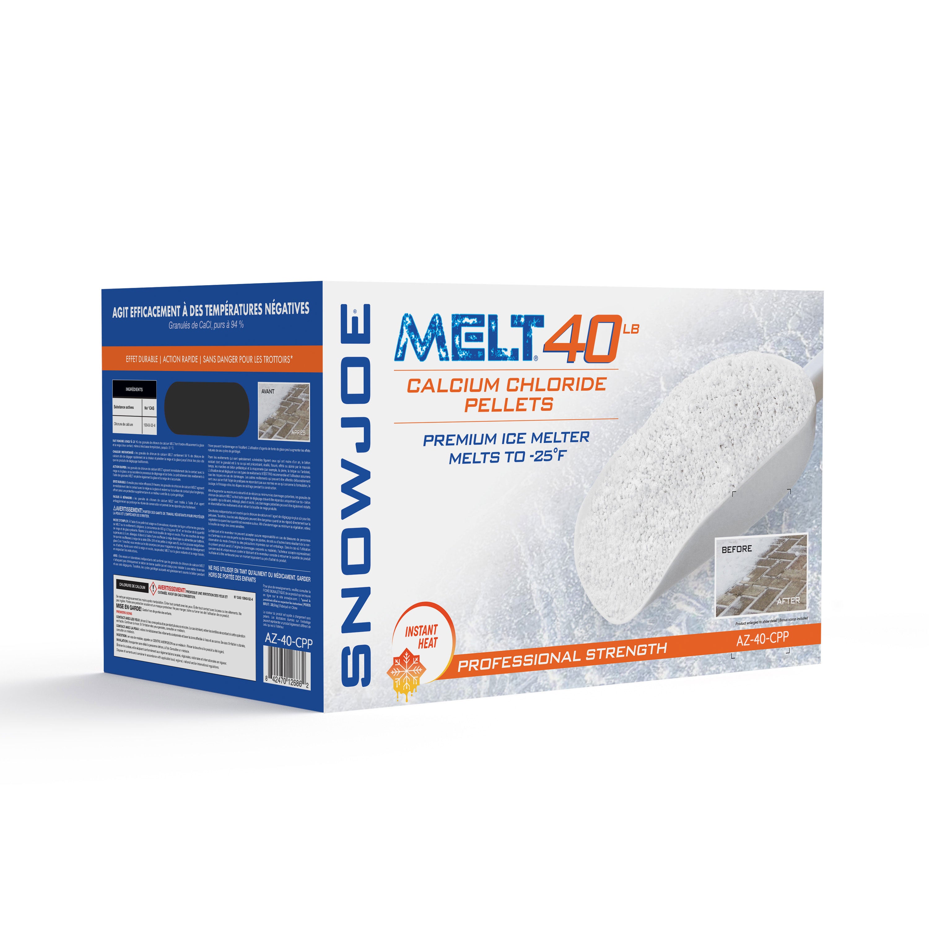 Snow Joe Ice Melt Calcium Chloride Blend, 40 lb (Packaging May Vary), AZ-40-CPP - Smart-nests