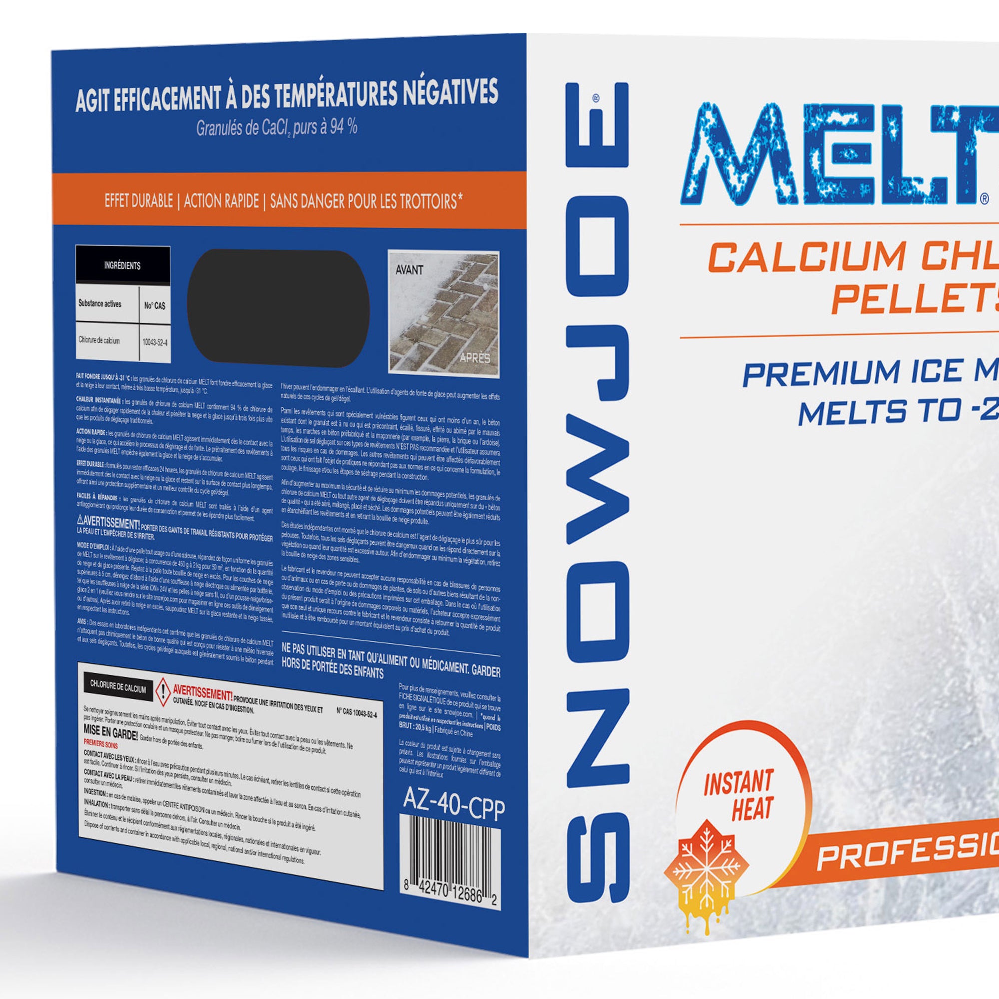 Snow Joe Ice Melt Calcium Chloride Blend, 40 lb (Packaging May Vary), AZ-40-CPP - Smart-nests