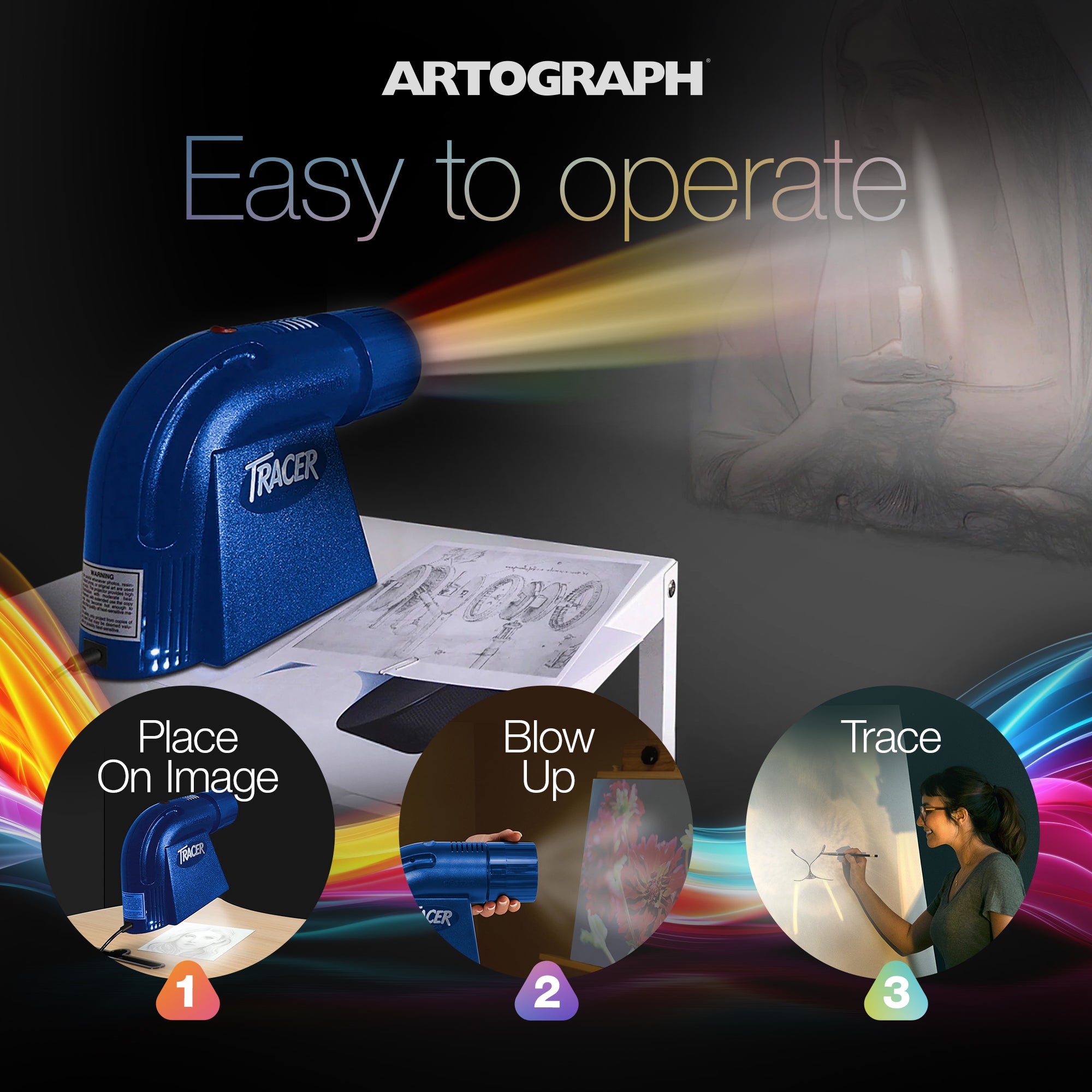 Artograph LED Tracer Opaque Art Projector for Tracing, Drawing, and Crafting
