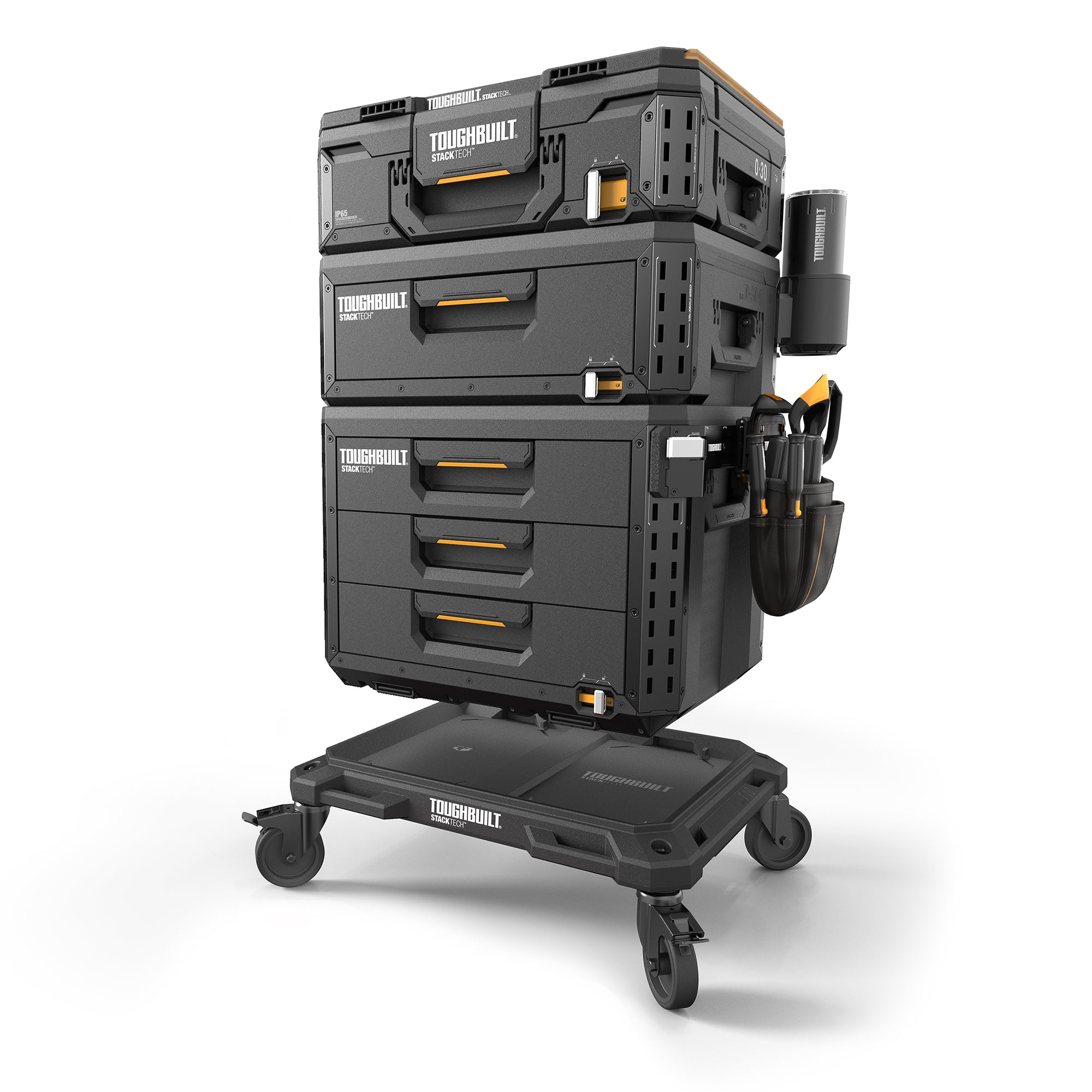ToughBuilt 4-Wheel Cart, Rolling Dolly for StackTech Tool Boxes & Organizers - Smart-nests