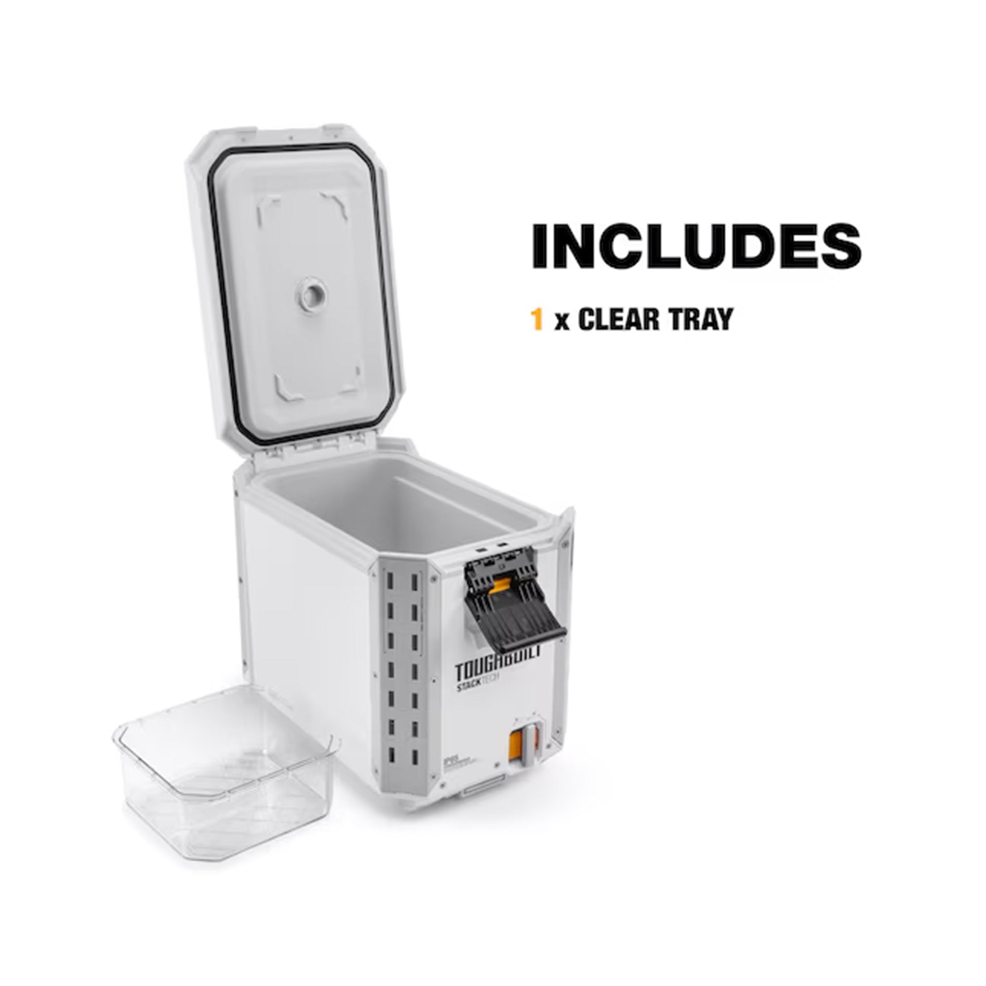 ToughBuilt StackTech Compact Cooler, Stackable 16 Qt Hard Shell Ice Chest, White - Smart-nests