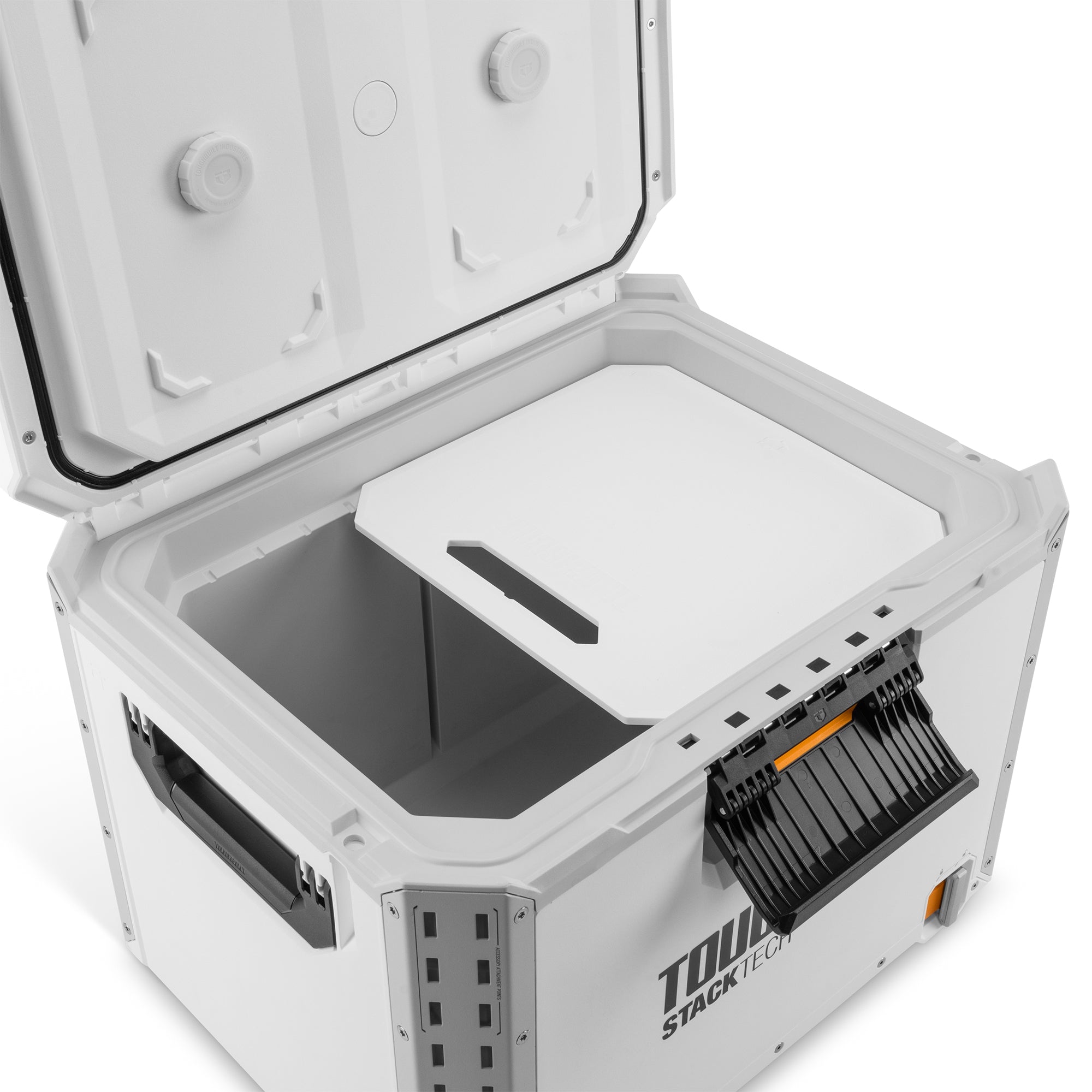 ToughBuilt StackTech XL Cooler, Stackable 38 Quart Hard Shell Ice Chest, White - Smart-nests
