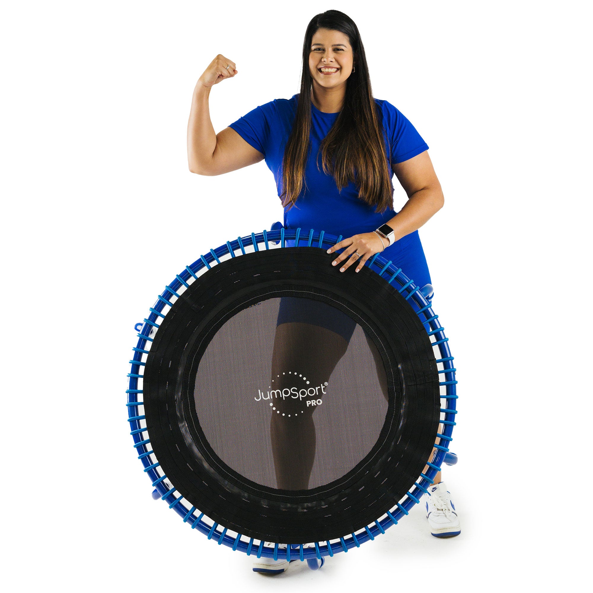 JumpSport 350 PRO Fitness Trampoline, Cardio Workout Equipment, 39 Inch, Blue - Smart-nests