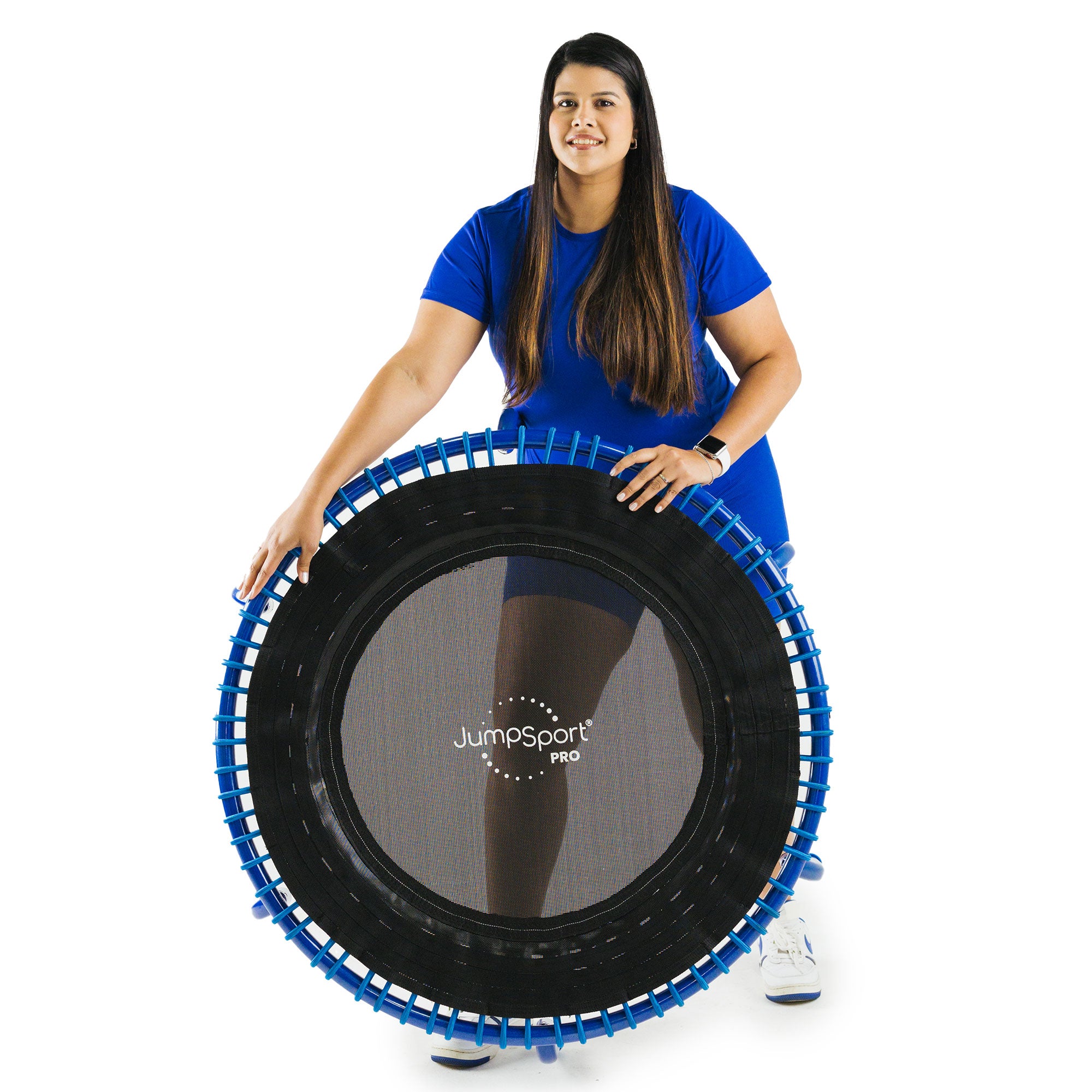 JumpSport 350 PRO Fitness Trampoline, Cardio Workout Equipment, 39 Inch, Blue - Smart-nests