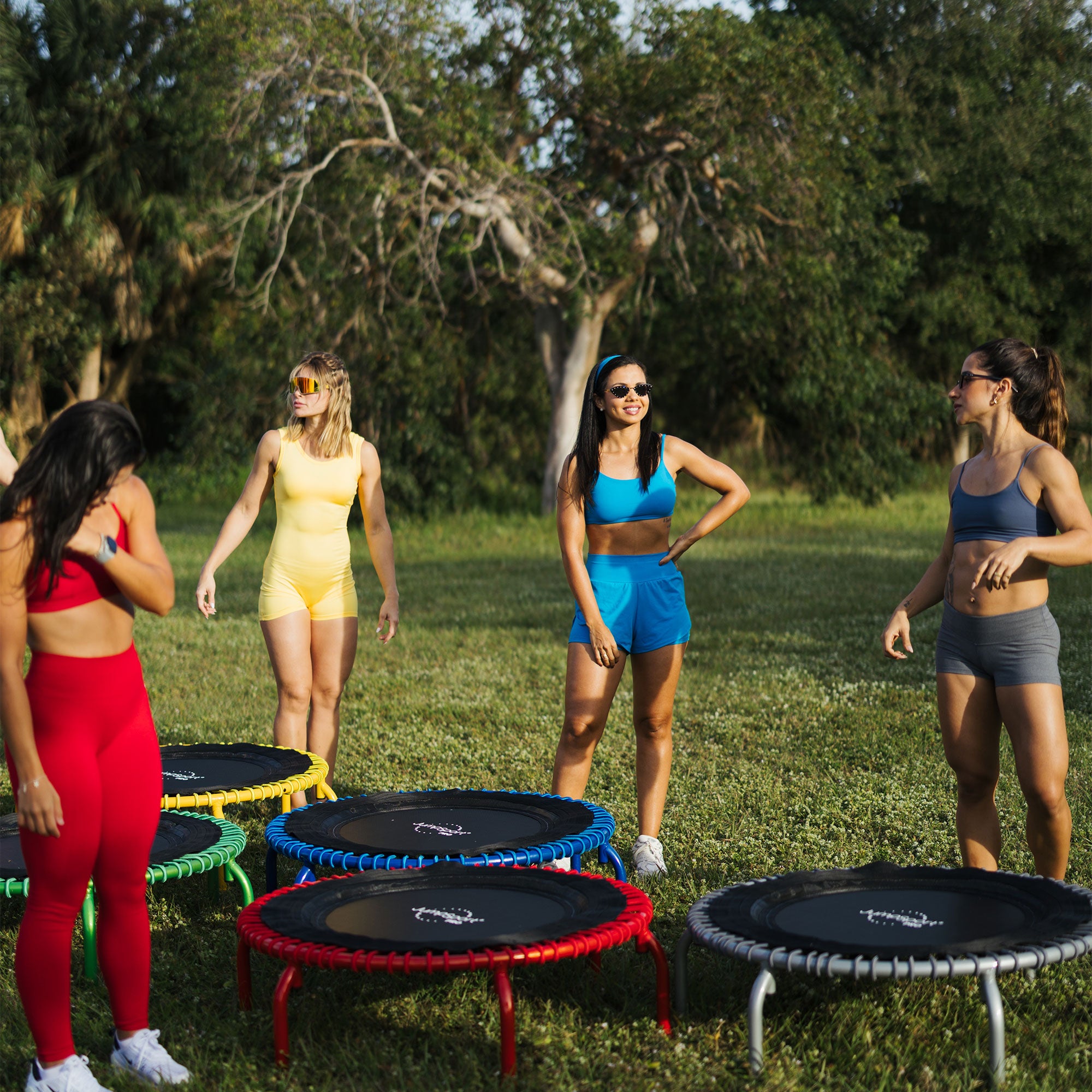 JumpSport 350 PRO Fitness Trampoline, Cardio Workout Equipment, 39 Inch, Blue - Smart-nests