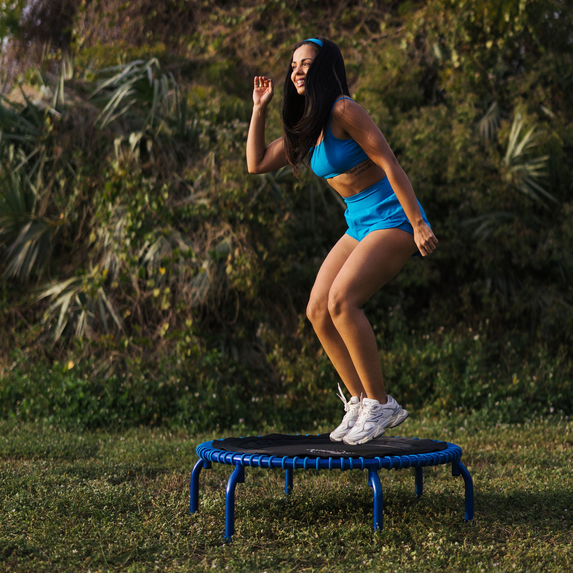 JumpSport 350 PRO Fitness Trampoline, Cardio Workout Equipment, 39 Inch, Blue - Smart-nests