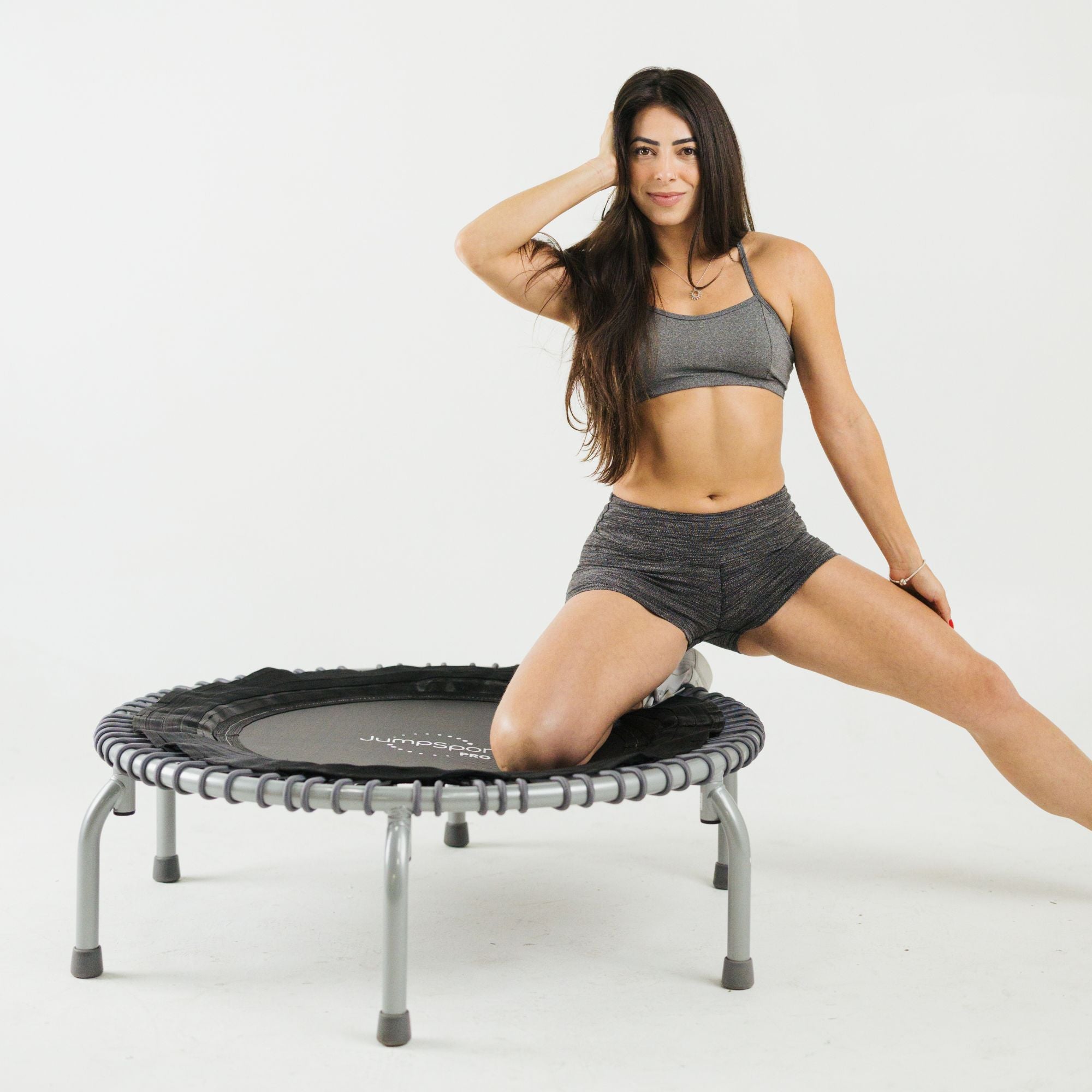 JumpSport 350 PRO Fitness Trampoline, Cardio Workout Equipment, 39", Graphite - Smart-nests