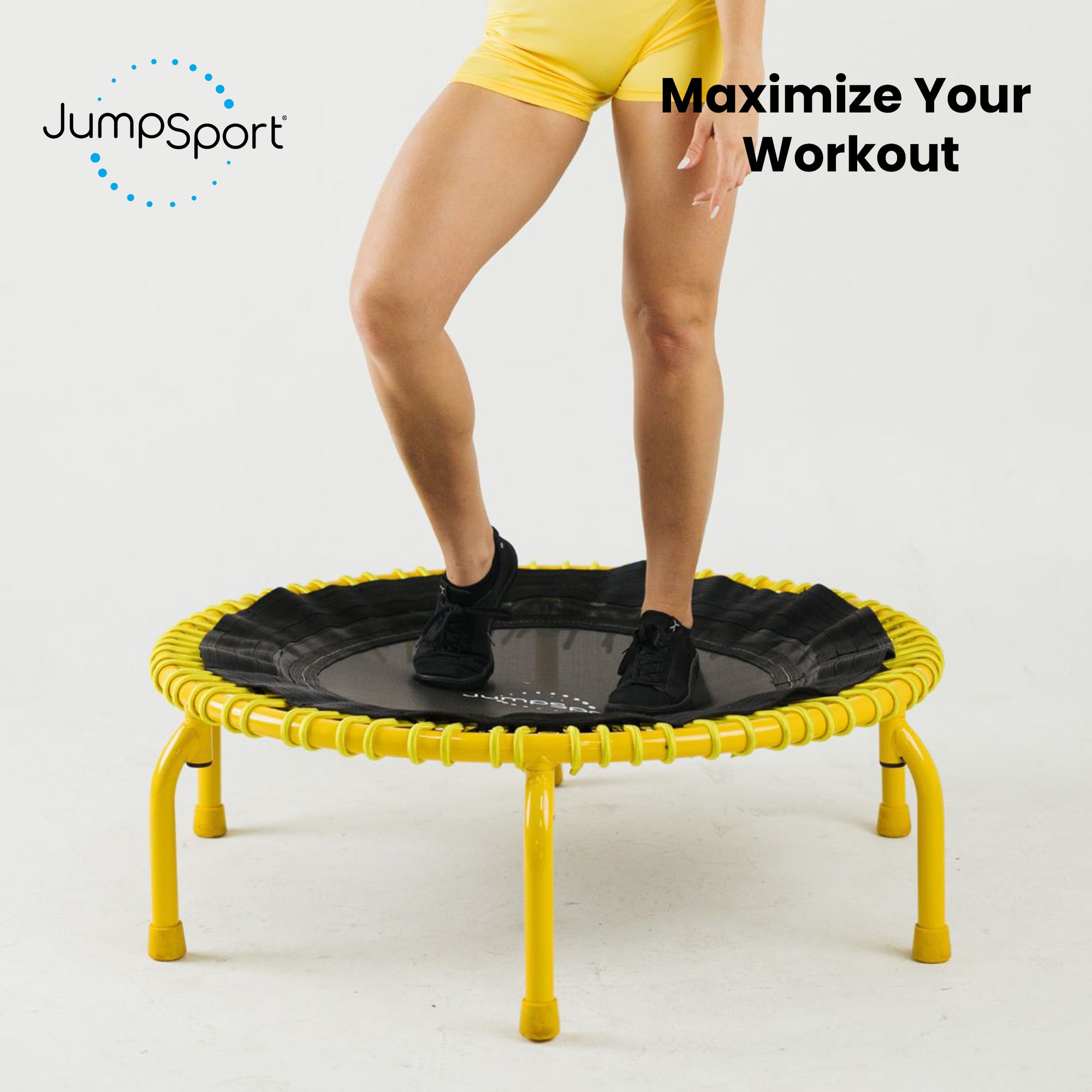 JumpSport 350 PRO Fitness Trampoline, Cardio Workout Equipment, 39 Inch, Radiate - Smart-nests