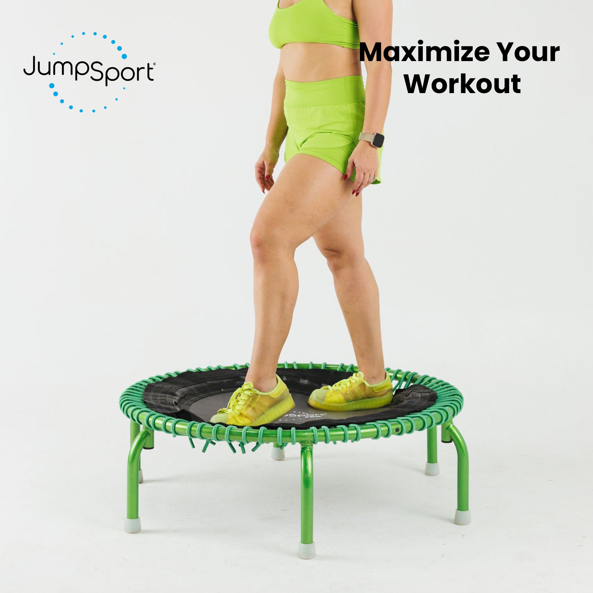 JumpSport 350 PRO Fitness Trampoline, Cardio Workout Equipment, 39 Inch, Thrive - Smart-nests