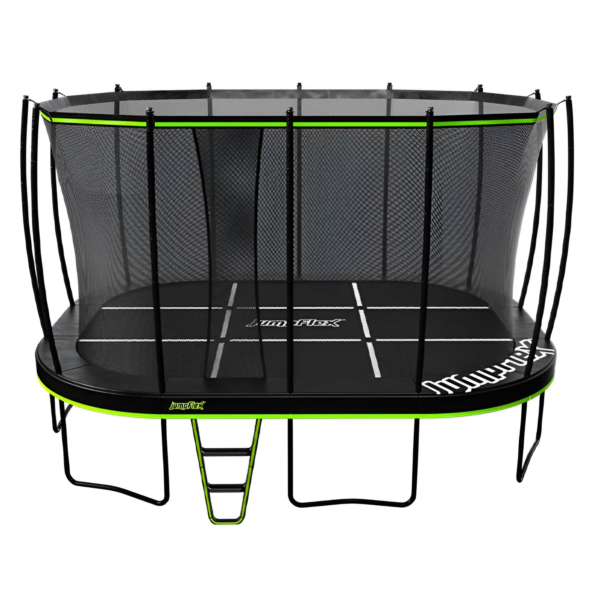 JumpFlex MEGA 17' Trampoline, Large Outdoor Jumping Play Set with Net and Ladder - Smart-nests