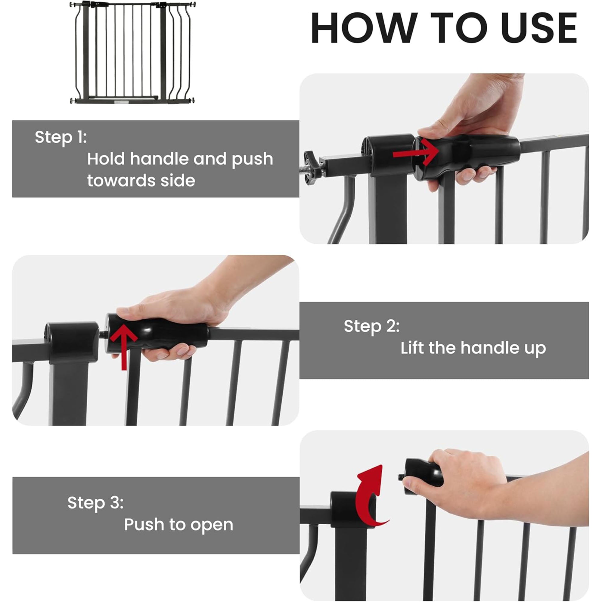BalanceFrom Walk Thru Safety Gate, Baby & Pet, Doorways, Hallways, 30”, Graphite - Smart-nests