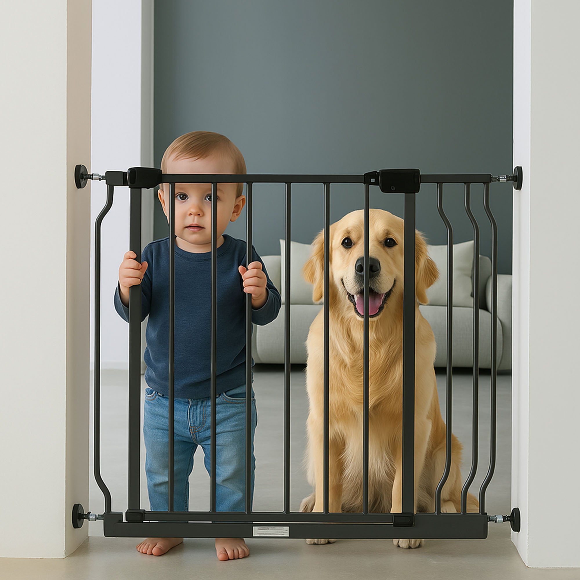 BalanceFrom Walk Thru Safety Gate, Baby & Pet, Doorways, Hallways, 30”, Graphite - Smart-nests