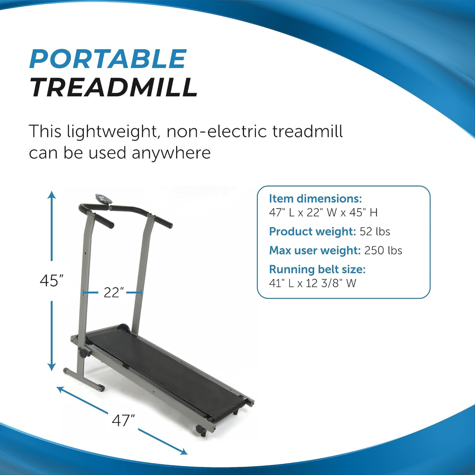Stamina InMotion T900 Manual Treadmill Home Gym Cardio Exercise Foldable Machine - Smart-nests