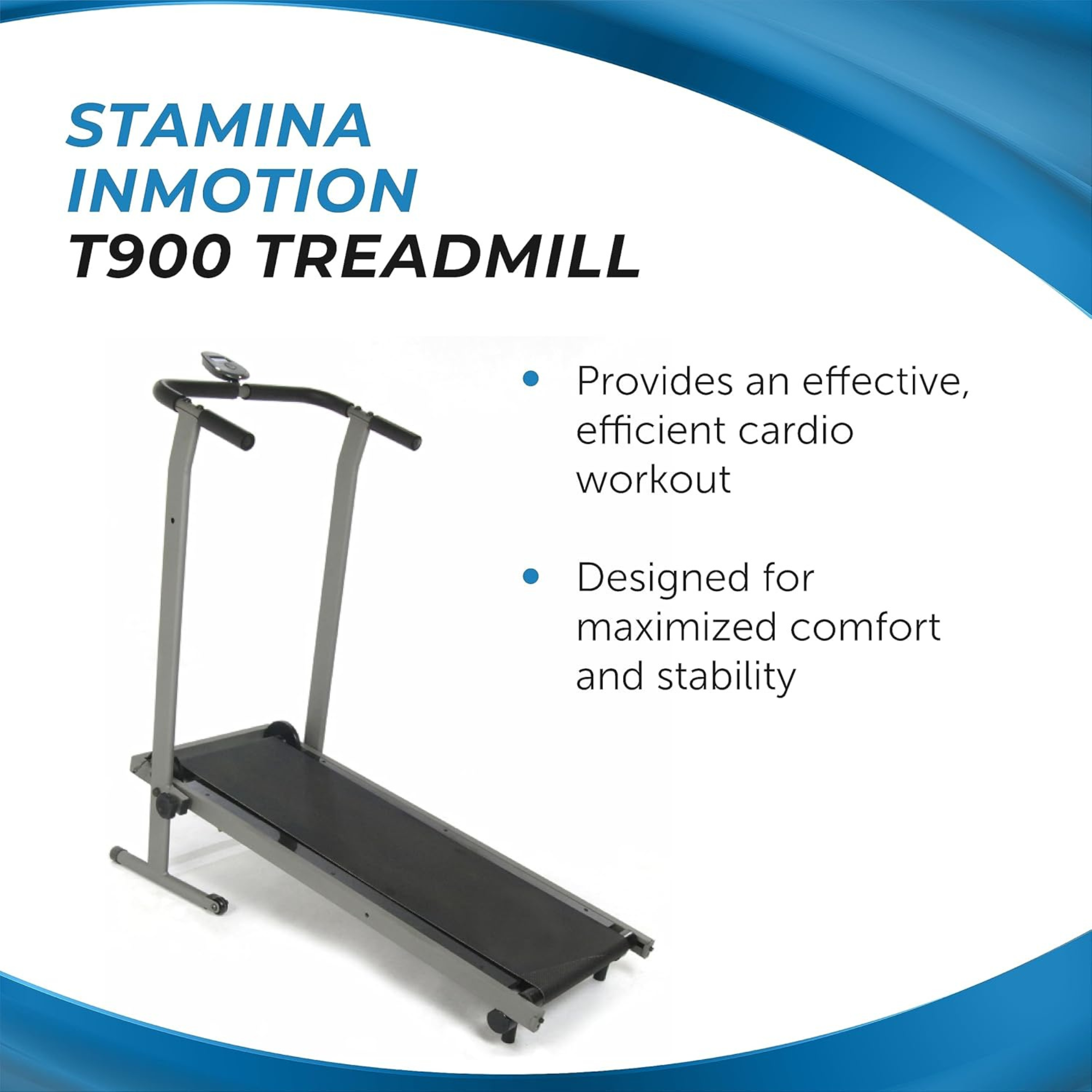 Stamina InMotion T900 Manual Treadmill Home Gym Cardio Exercise Foldable Machine - Smart-nests