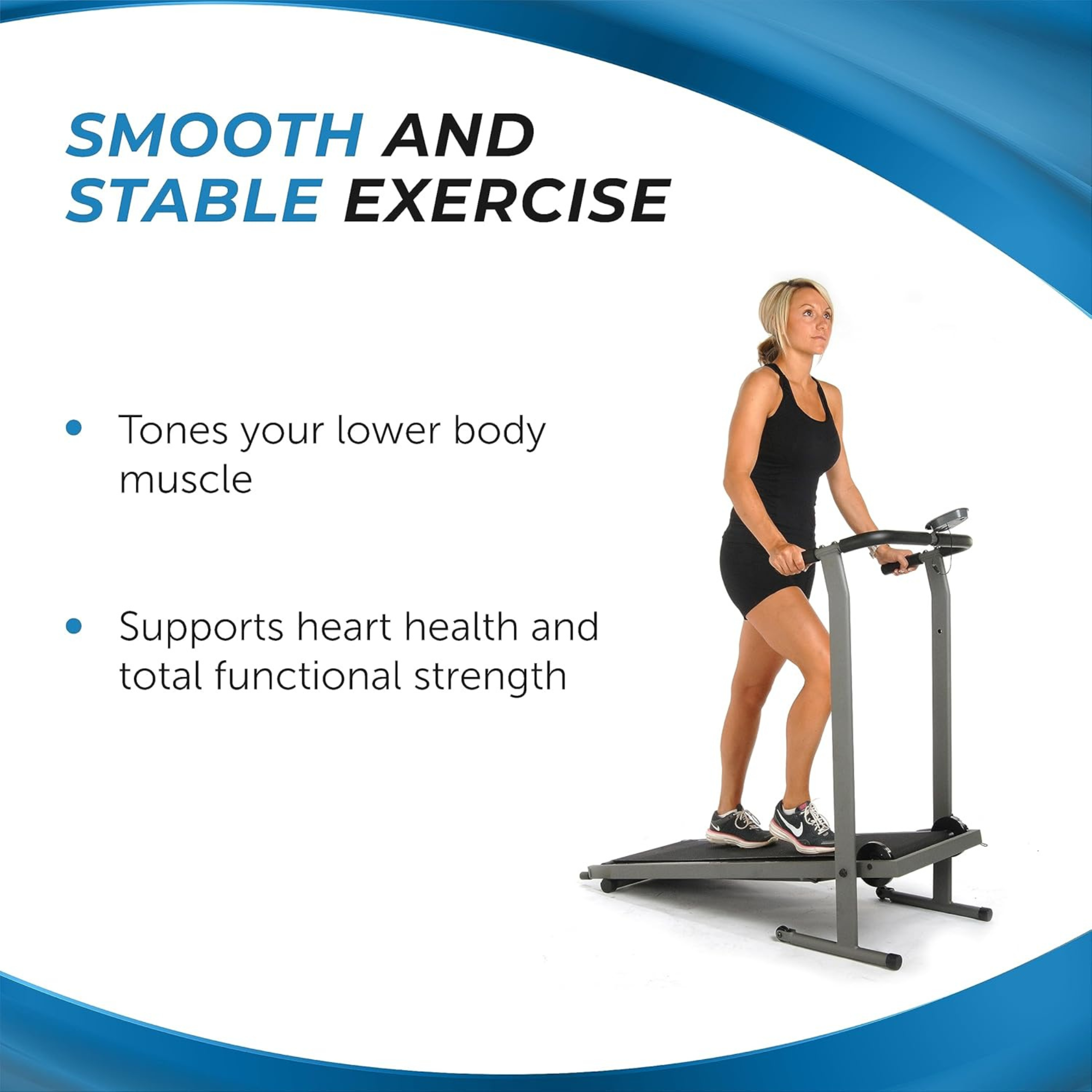 Stamina InMotion T900 Manual Treadmill Home Gym Cardio Exercise Foldable Machine - Smart-nests