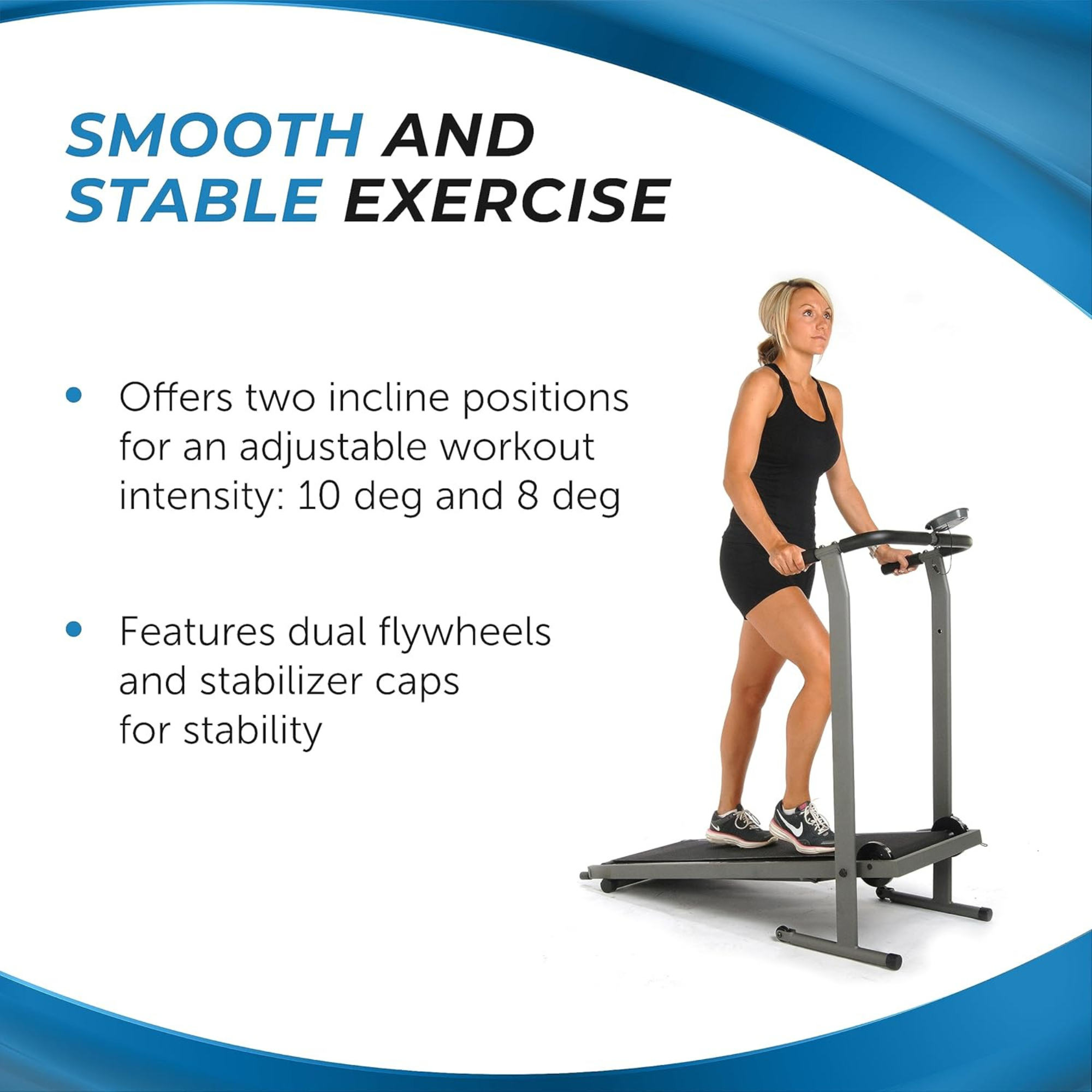 Stamina InMotion T900 Manual Treadmill Home Gym Cardio Exercise Foldable Machine - Smart-nests
