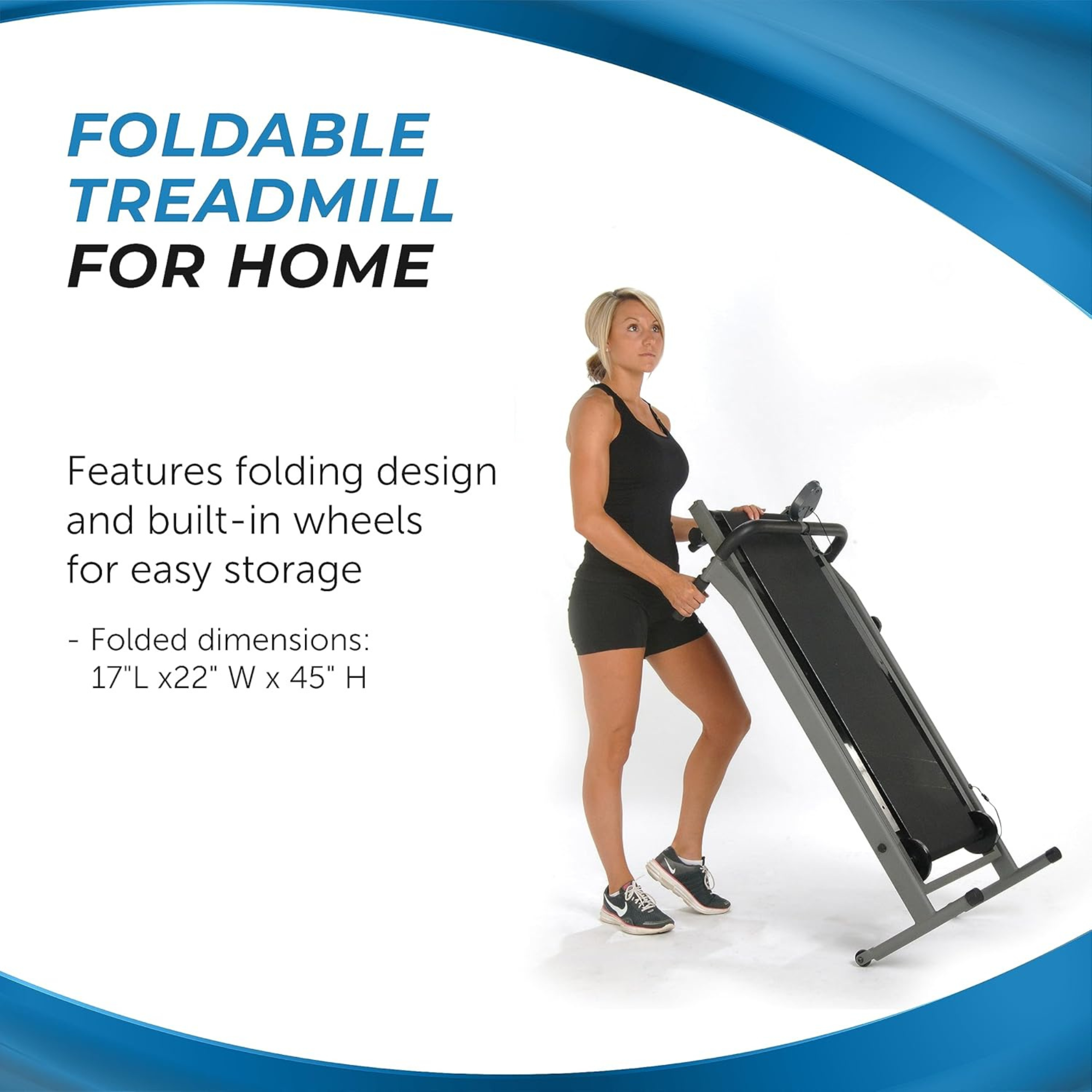 Stamina InMotion T900 Manual Treadmill Home Gym Cardio Exercise Foldable Machine - Smart-nests