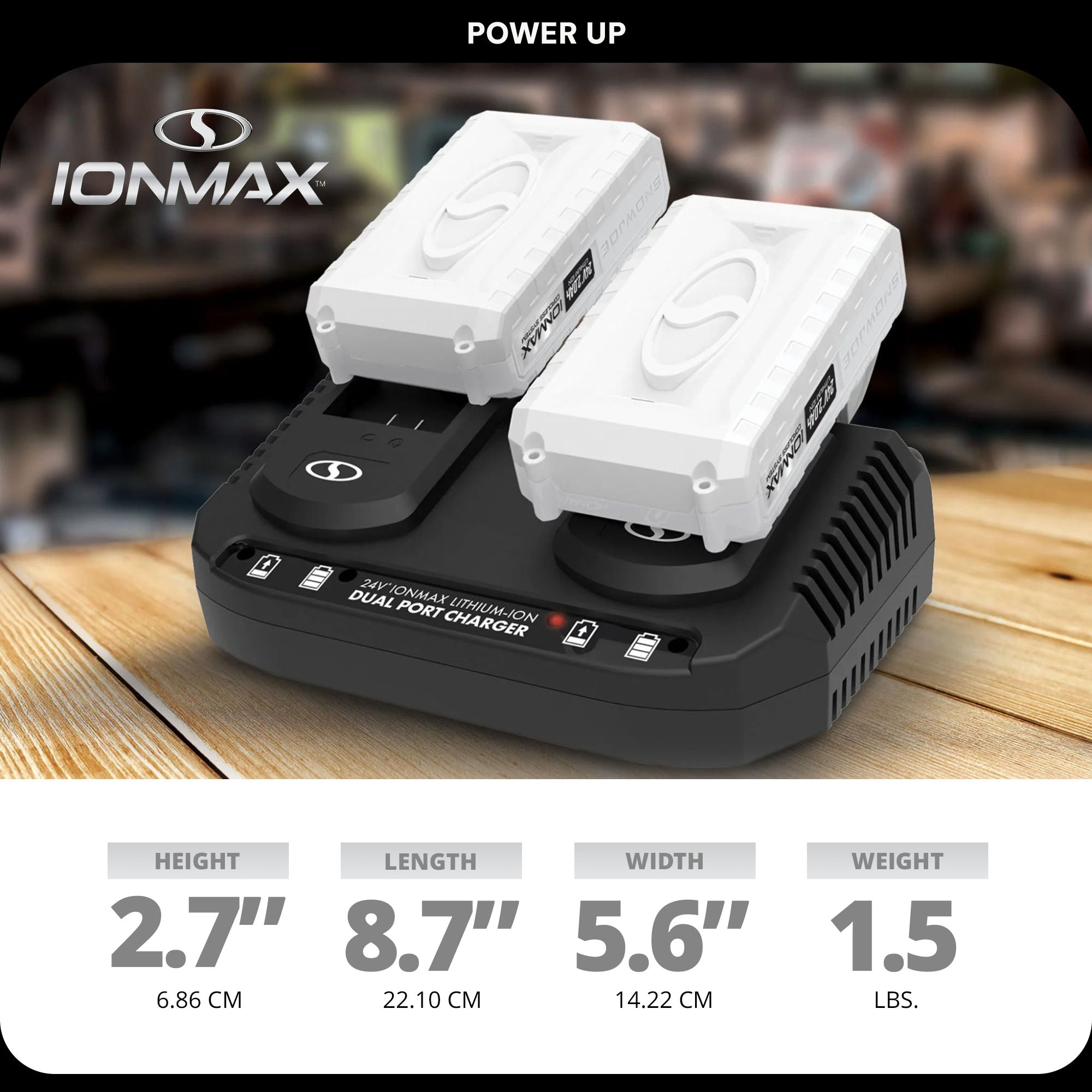 Snow Joe 24V IONMAX Dual Port Quick Charge Docking Station Charger, 24VCHRG-DPC - Smart-nests