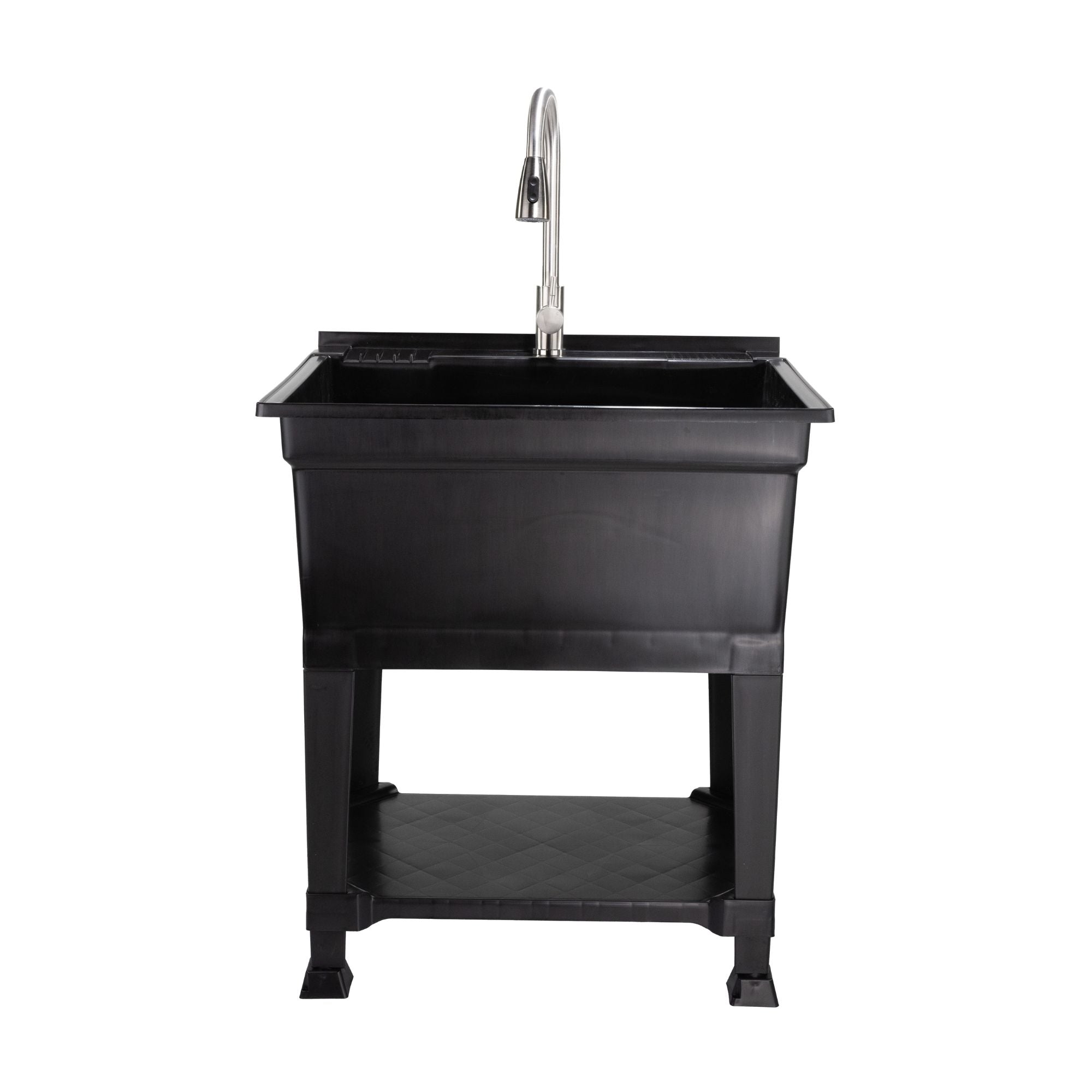 Utility Sink Heavy Duty Freestanding Utility Tub Sink, 30 x 24 Inches, Black - Smart-nests