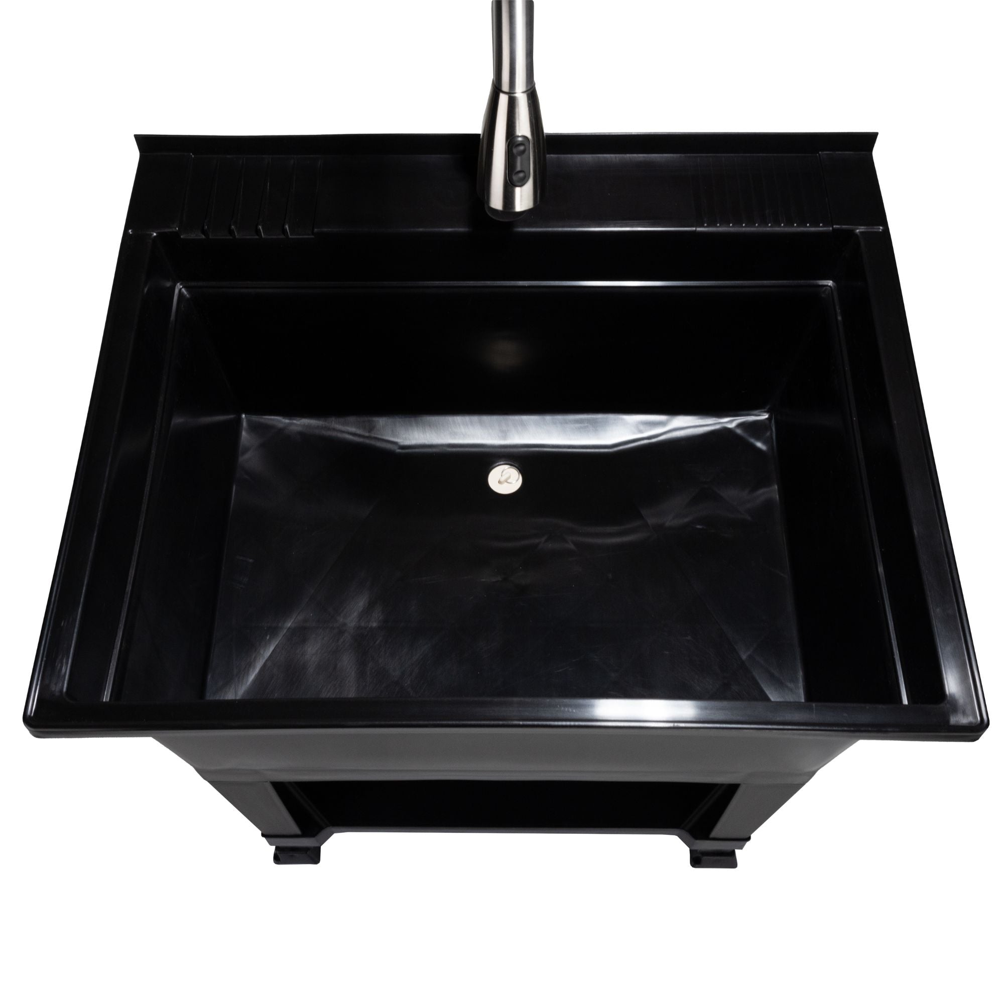Utility Sink Heavy Duty Freestanding Utility Tub Sink, 30 x 24 Inches, Black - Smart-nests