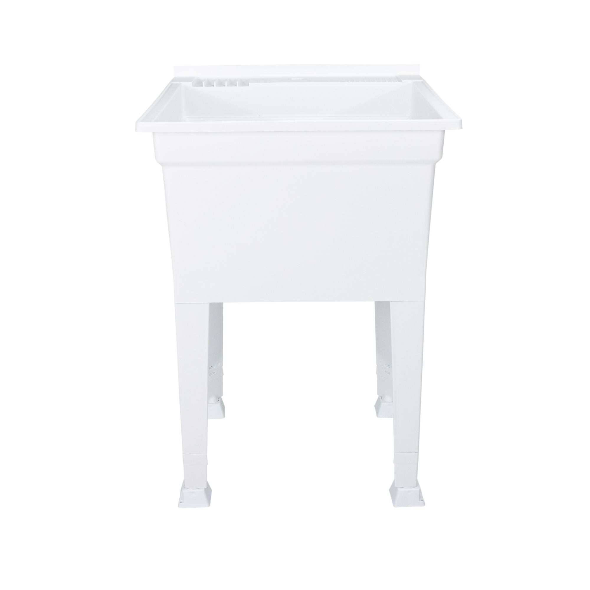 Utility Sink Heavy Duty Freestanding Utility Tub Sink, 24 x 24 Inches, White - Smart-nests