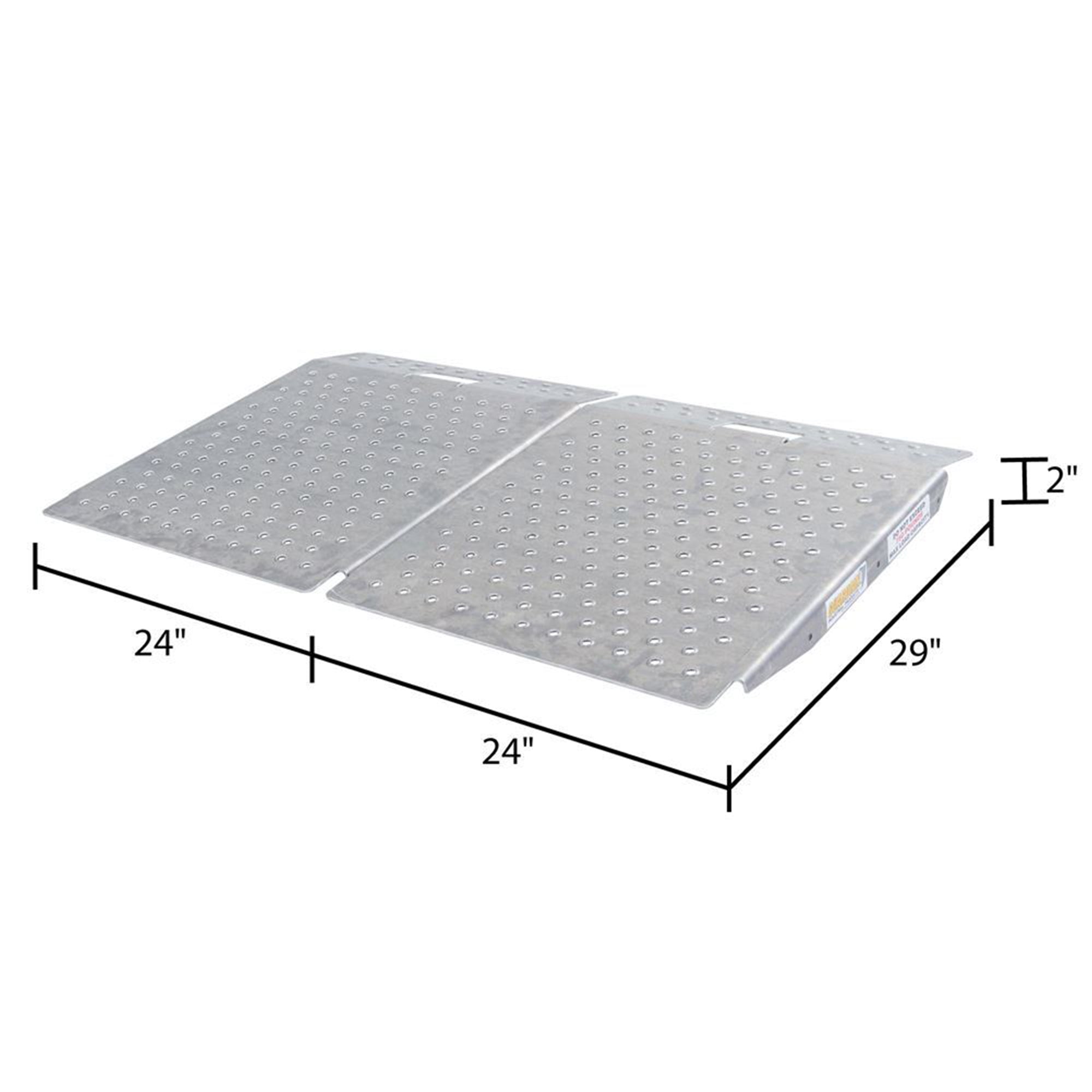 Guardian 2 Pack Heavy Duty Aluminum Shed Ramp, Loading for Mowers, ATV, Silver