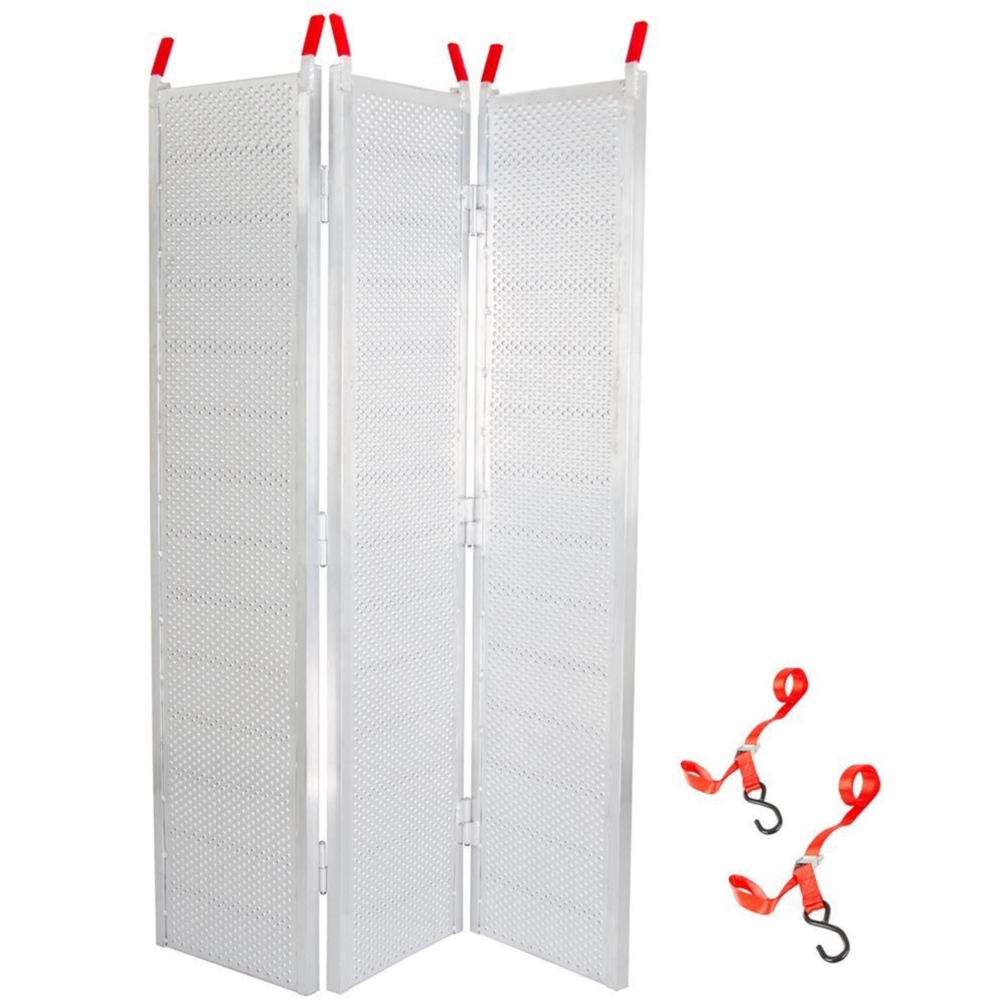 Black Widow 6’ 5” Punch Plate Aluminum Wide ATV Ramp, 1,500 Lbs Capacity, Silver