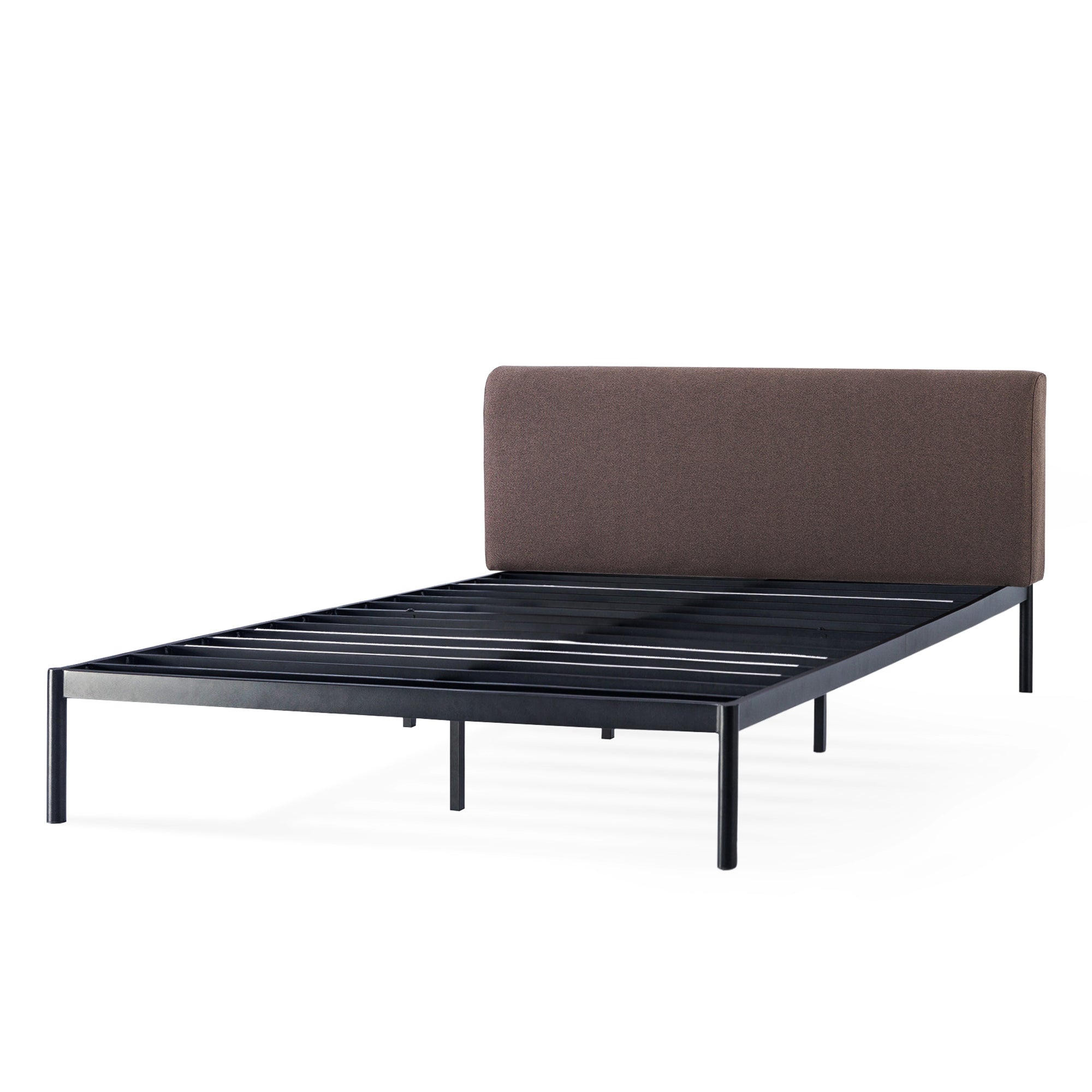 Mellow BREE Metal Platform Bed Frame with Curved Upholstered Backboard, King - Smart-nests