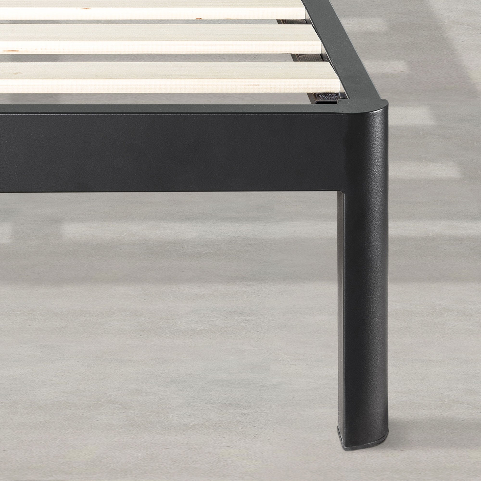 Mellow KERT Metal and Wood Platform Bed Frame with Upholstered Headboard, Full - Smart-nests
