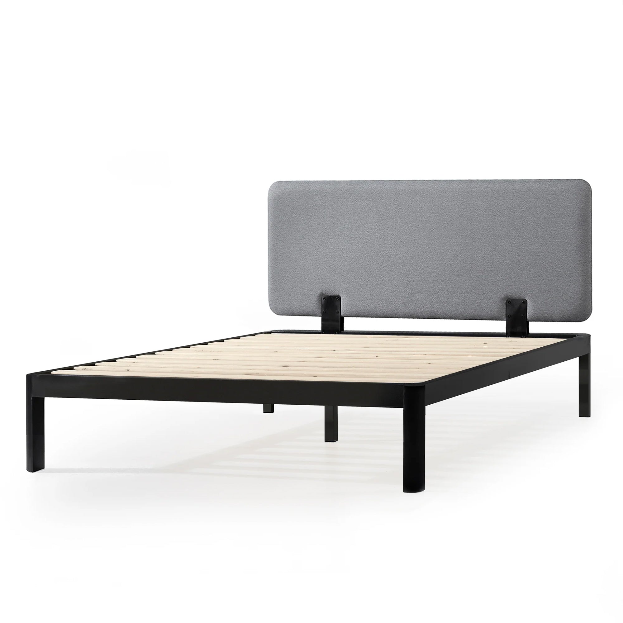 Mellow KERT Metal and Wood Platform Bed Frame with Upholstered Headboard, Full - Smart-nests