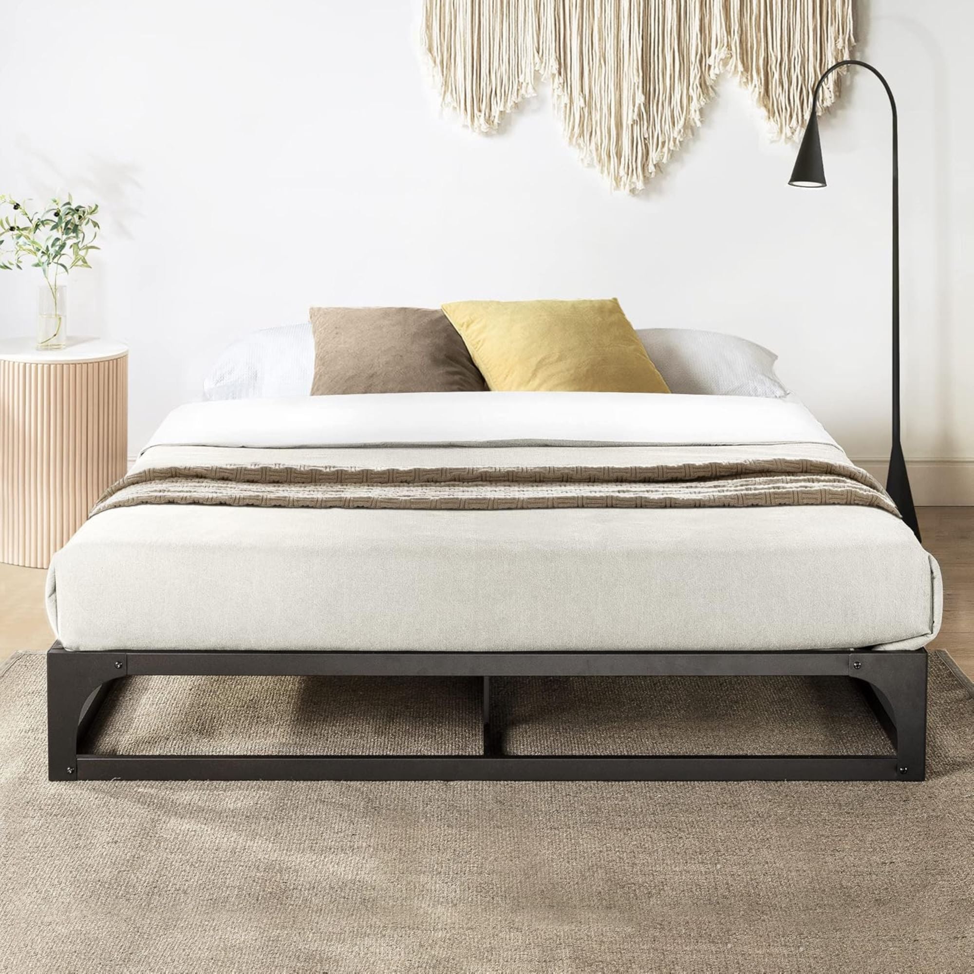 Mellow Ace of Base Metal Platform Low Profile Bed Frame, Hinged 9 Inch, King - Smart-nests